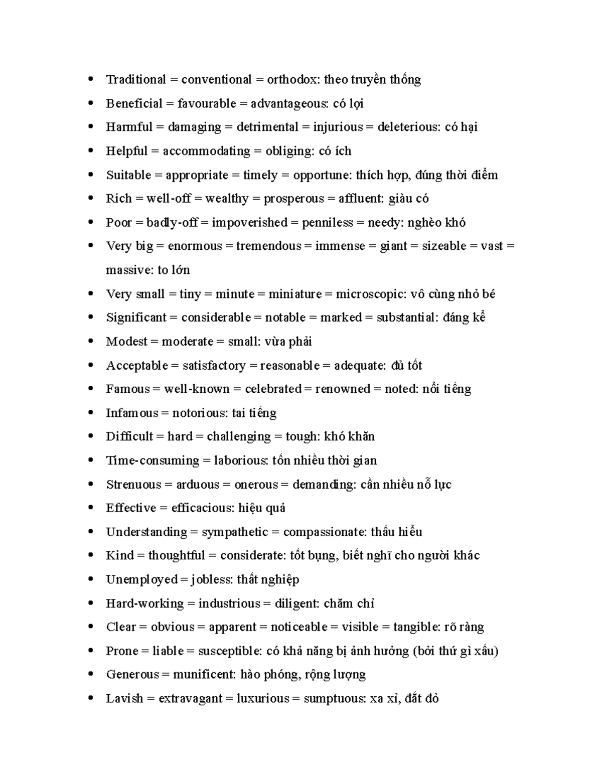 Traditional Vocabulary - English Lecture Notes - Studocu