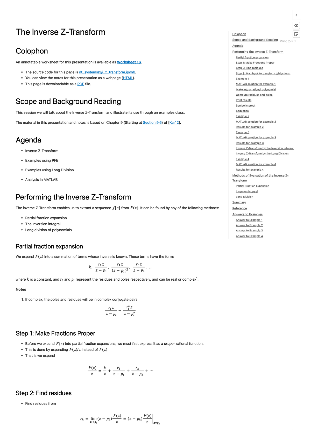 Inverse Z-Transform Methods: PFE & Long Division Analysis (Course Code ...