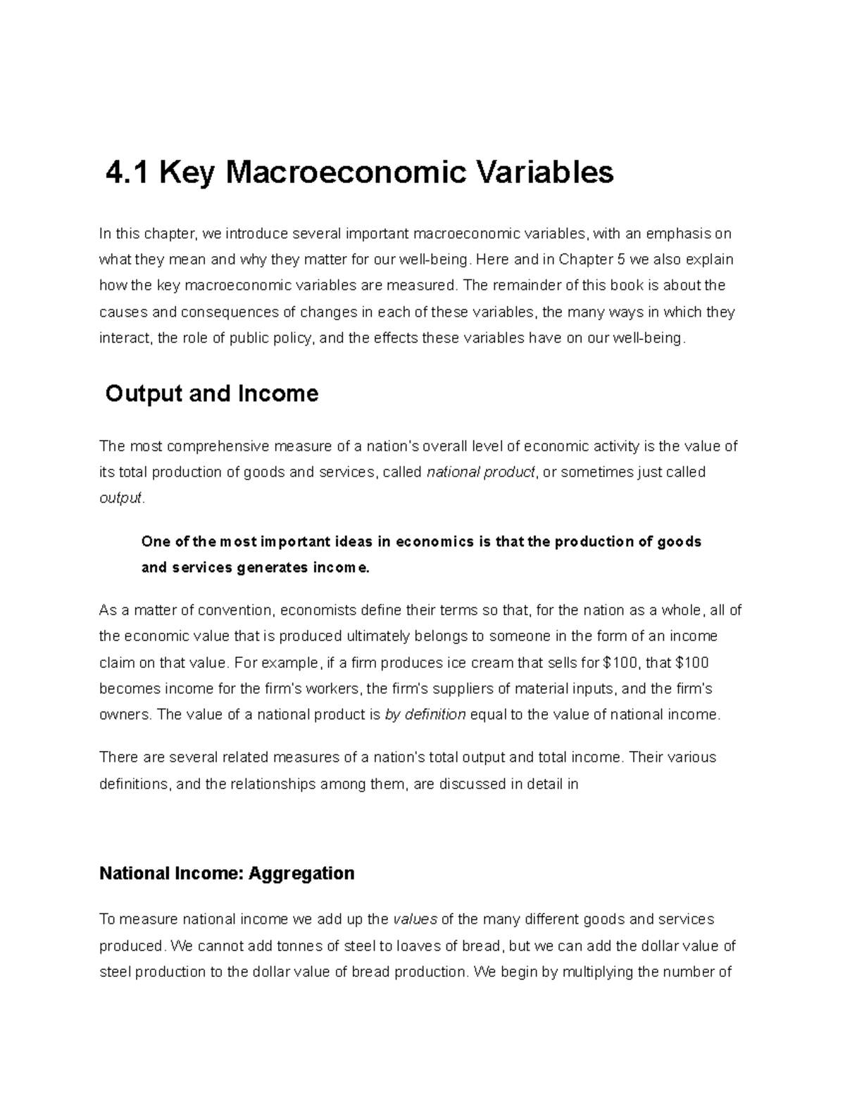 Chapter 4.1: Key Macroeconomic Variables and Their Importance - Studocu