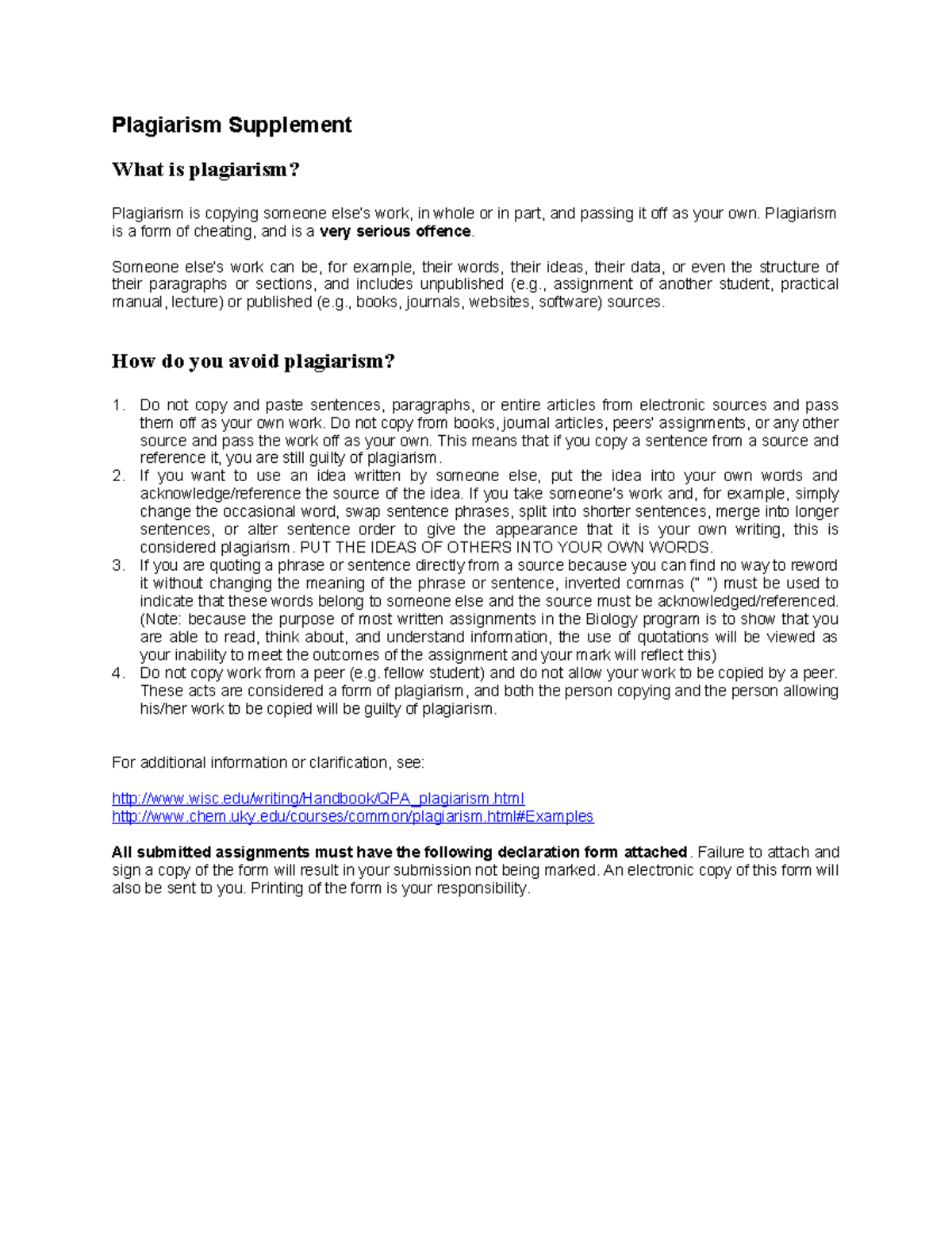 Plagiarism Guidelines and Avoidance Strategies (10) - Studocu