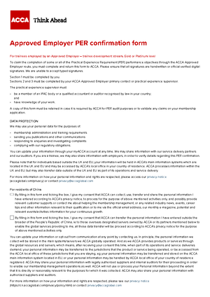 Examples Of Acca Per Statements