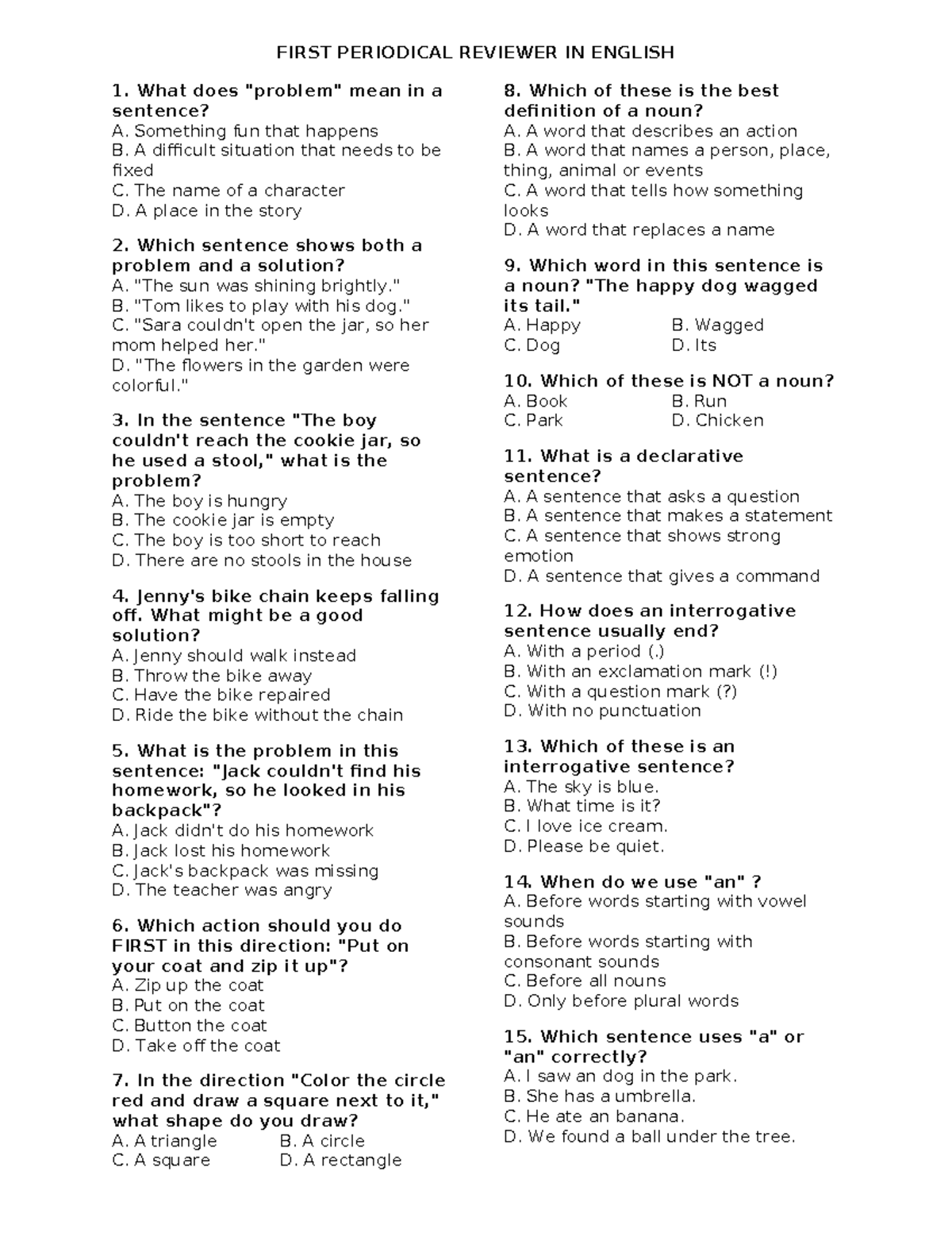 First Periodical Reviewer ENGL 1: Language & Sentence Structure - Studocu