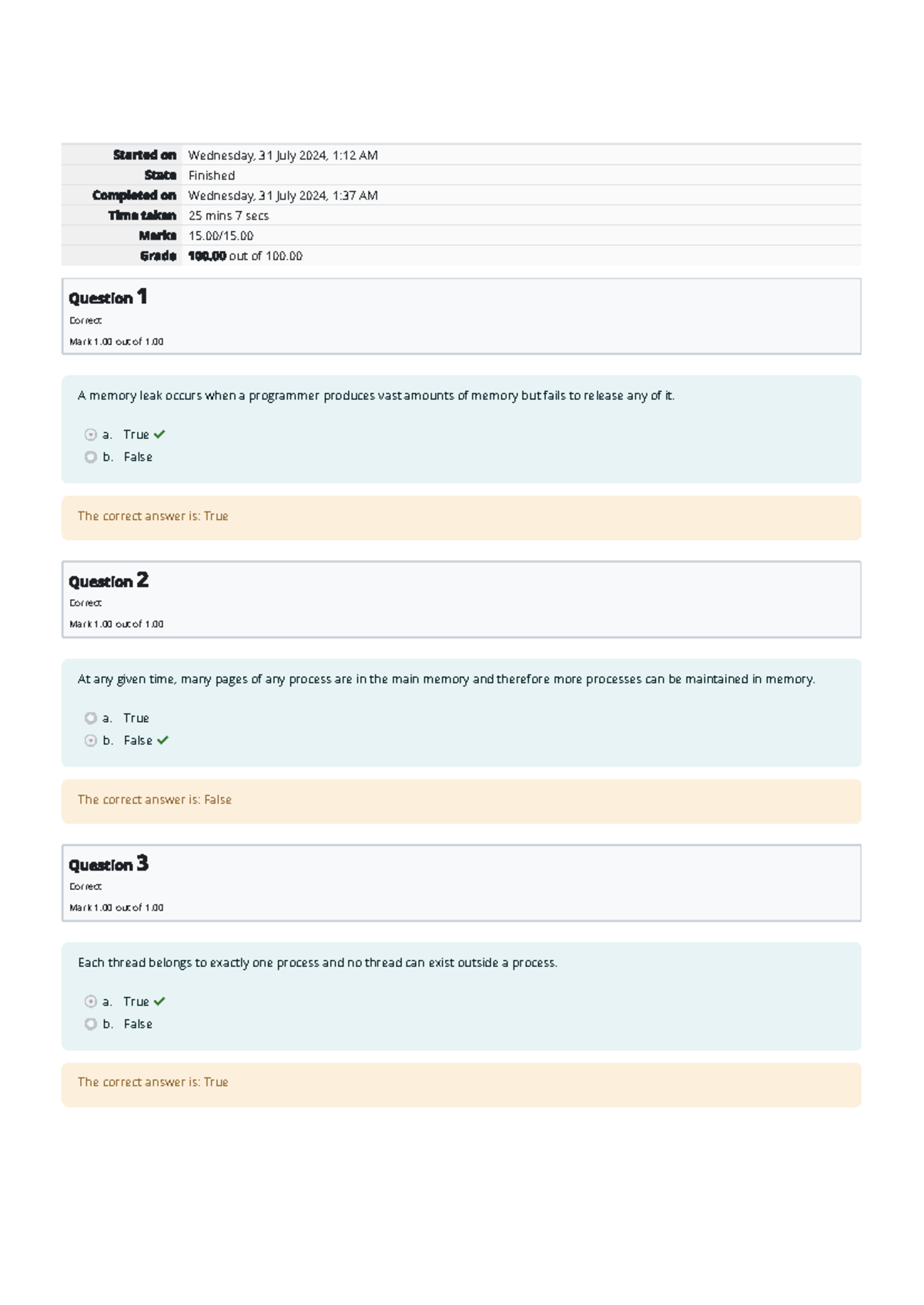 CS 2301-01 Graded Quiz Unit 6 Attempt review Home - Wednesday, 31 July ...