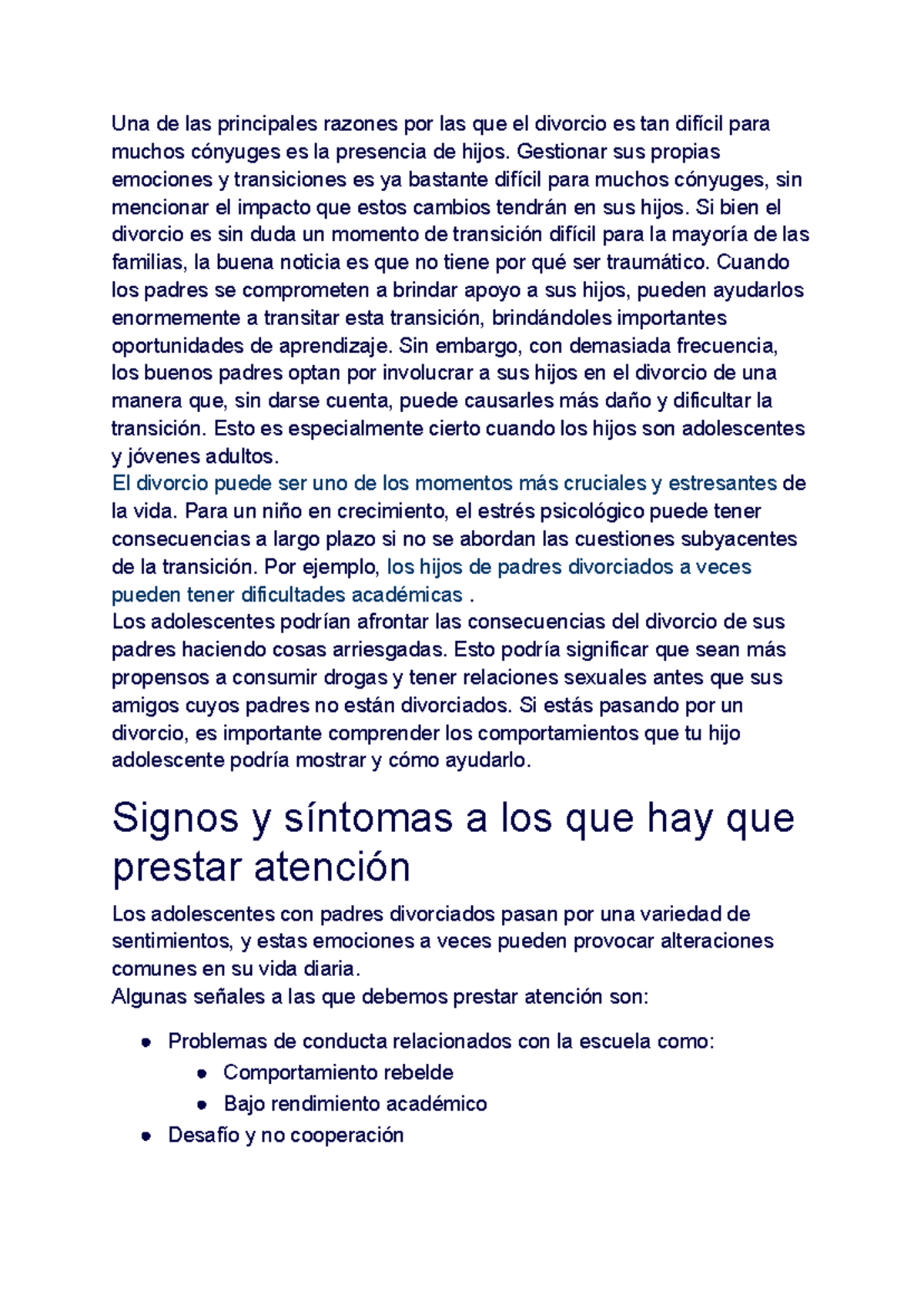Impacto del Divorcio en Adolescentes: Estrategias de Apoyo y ...