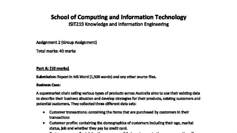 ISIT219 Knowledge & Info Engineering Assignment 2 Report - Studocu
