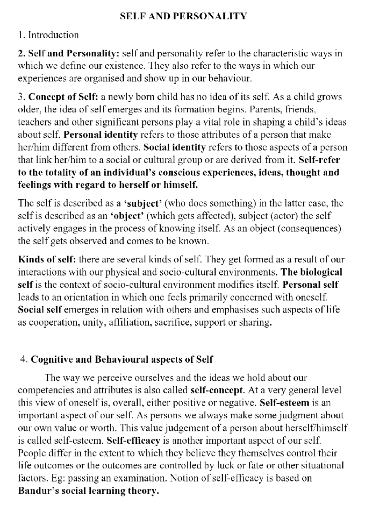 Pdf24 images merged (19) - SELF AND PERSONALITY 1. Introduction 2. Self ...