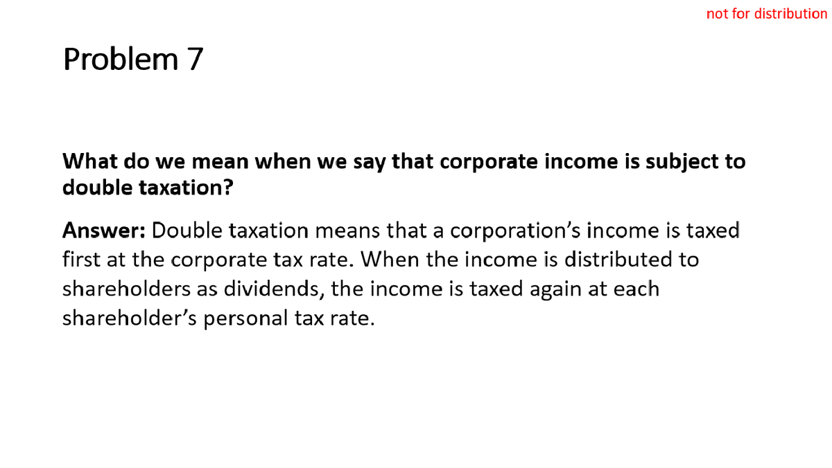 Corporate Income Double Taxation Explained: Agency Problem Issues - Studocu