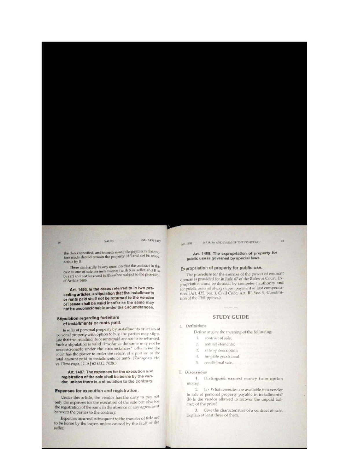 Sales Law Study Guide: Nature & Form of Contracts (Art. 1485-1488 ...