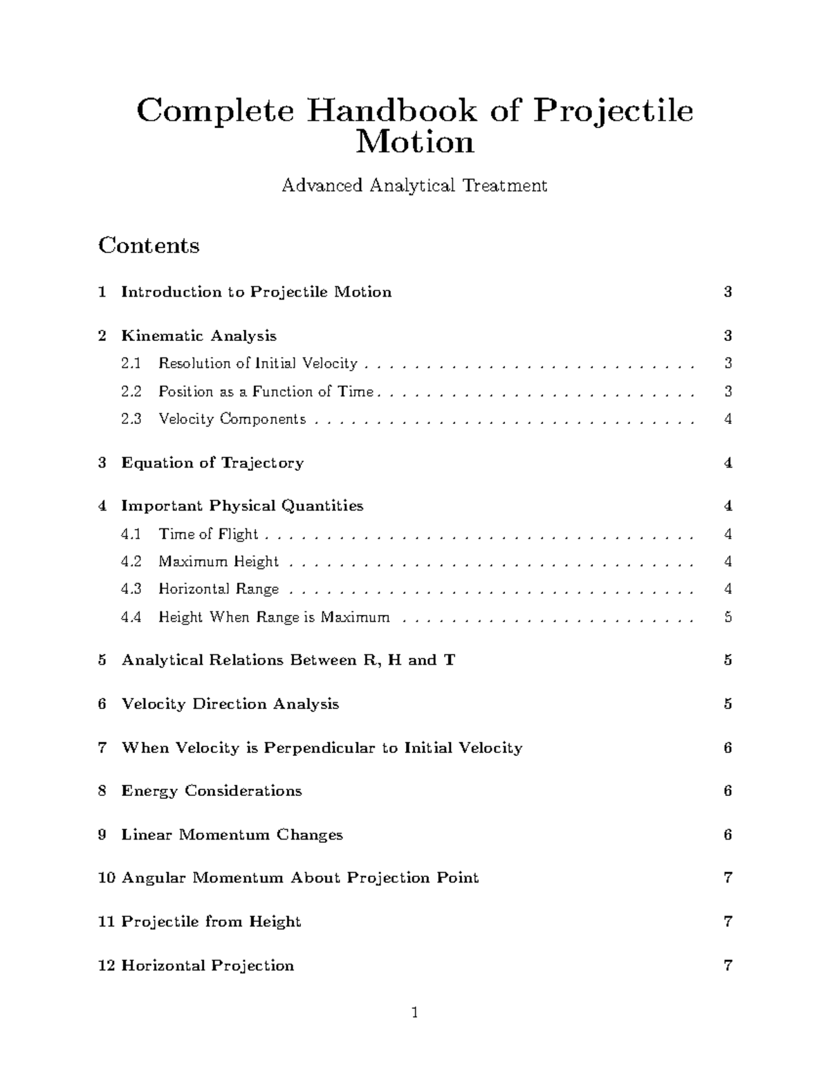 Projectile Motion Physics Mechanics Notes: Advanced Analysis - Studocu