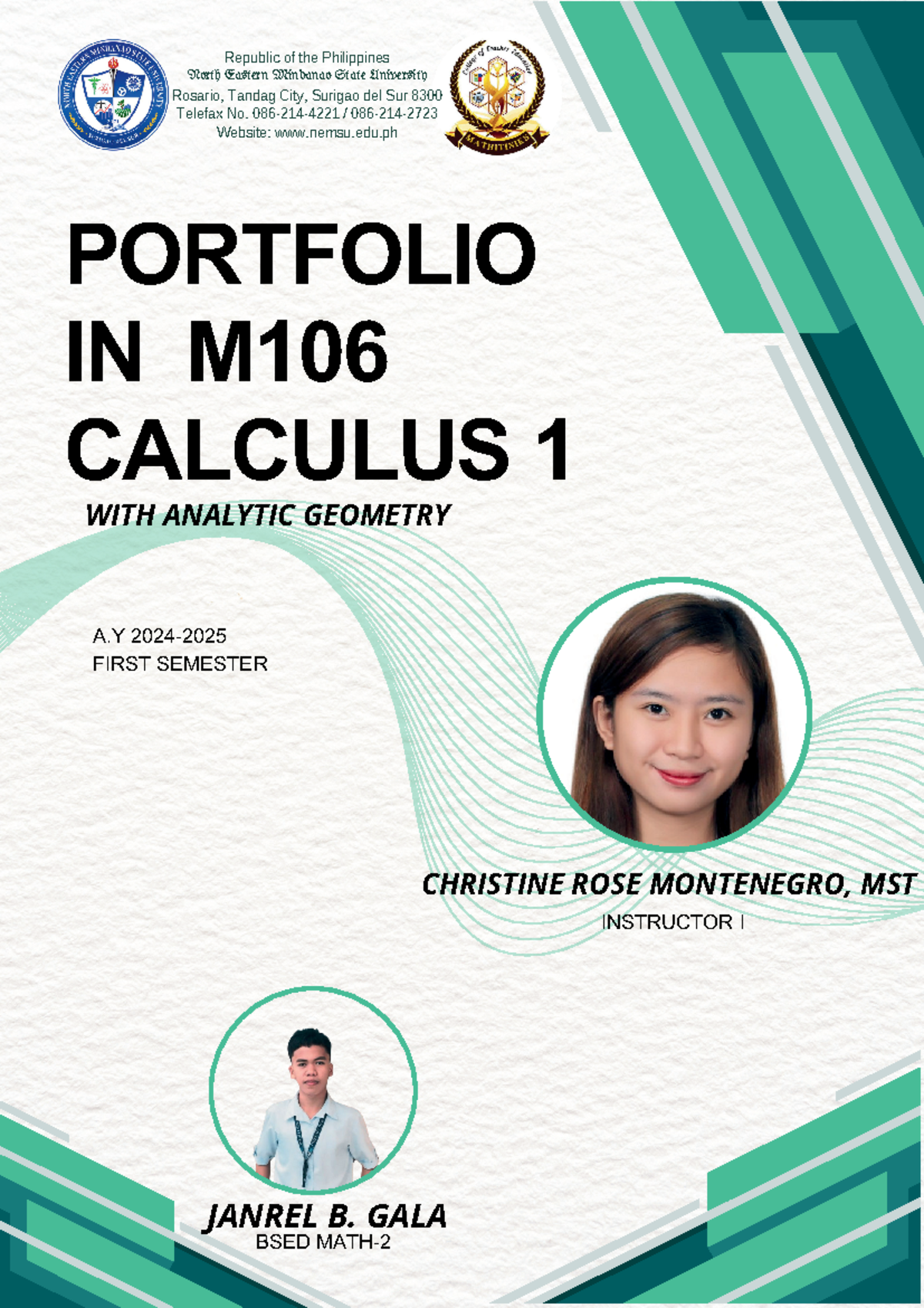 Calculus - PORTFOLIO IN M CALCULUS 1 North Eastern Mindanao State ...