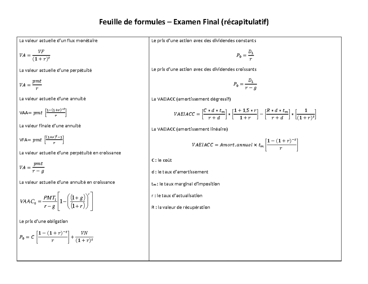 FINA 30210 Examen Final H2021 - Finances personnelles et placement ...