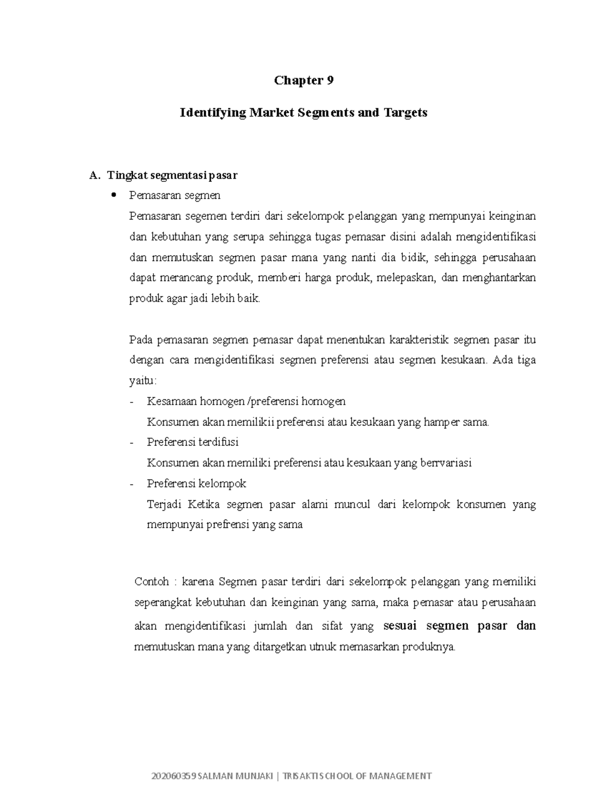 Chapter 9 - Identifying Market Segments and Targets in Marketing - Studocu