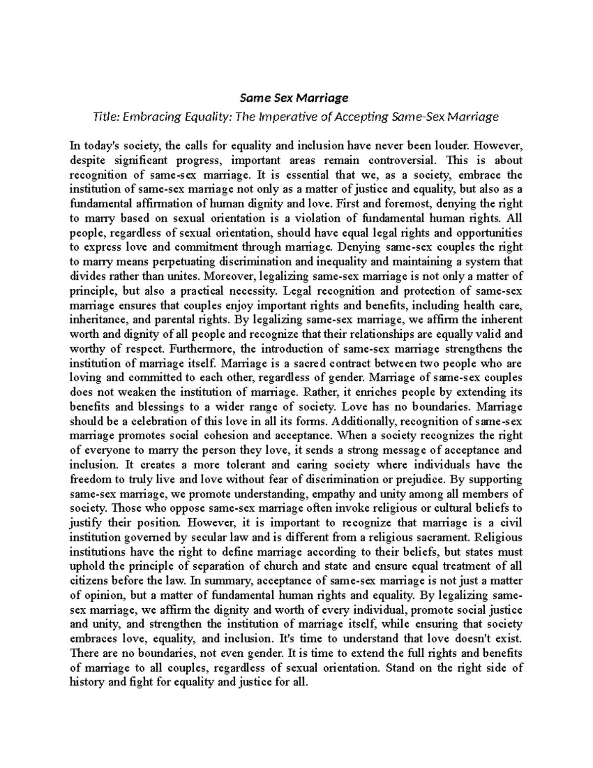 Same Sex Marriage - Same Sex Marriage Title: Embracing Equality: The ...