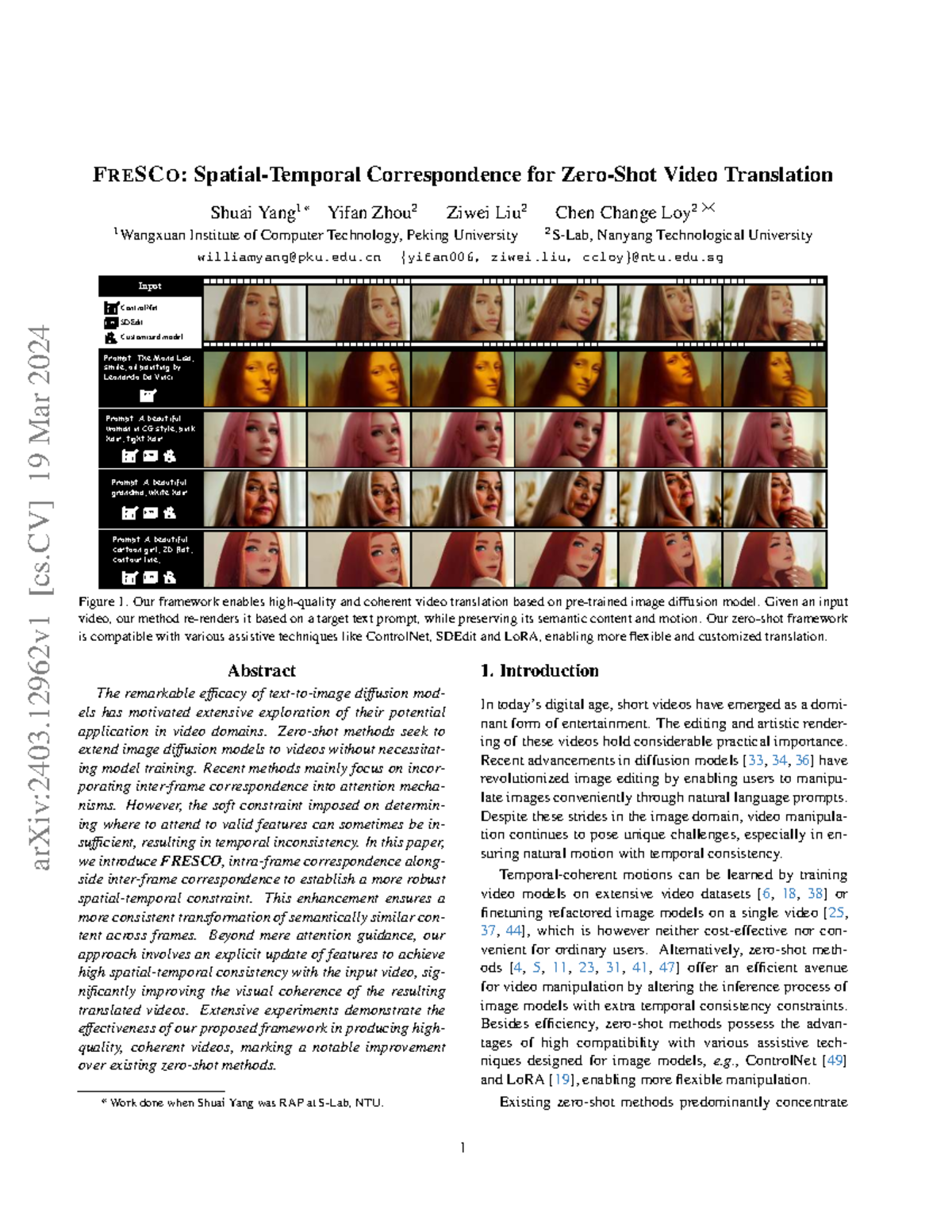 F RE SC O: Coherent Video Translation Using Frame Correspondence - Studocu