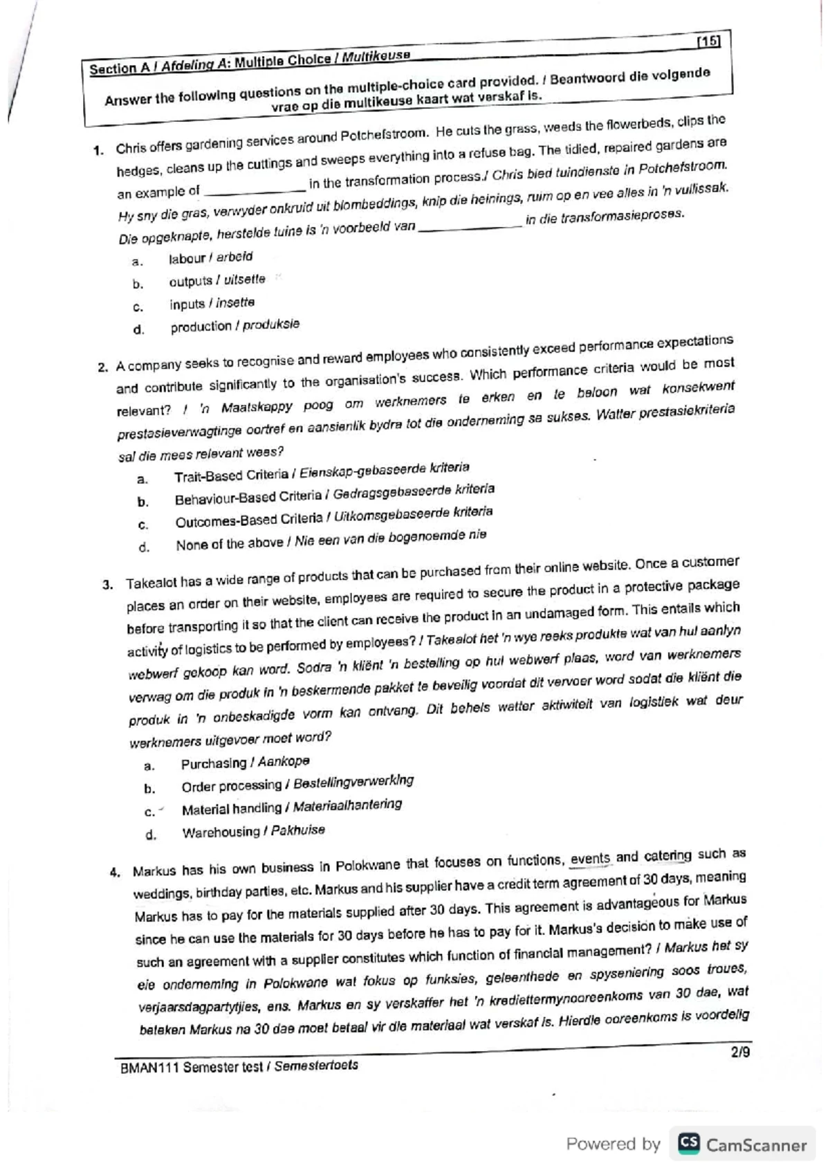 2024 ACCS111 Formal test 1 Final - Requirements for this paper ...