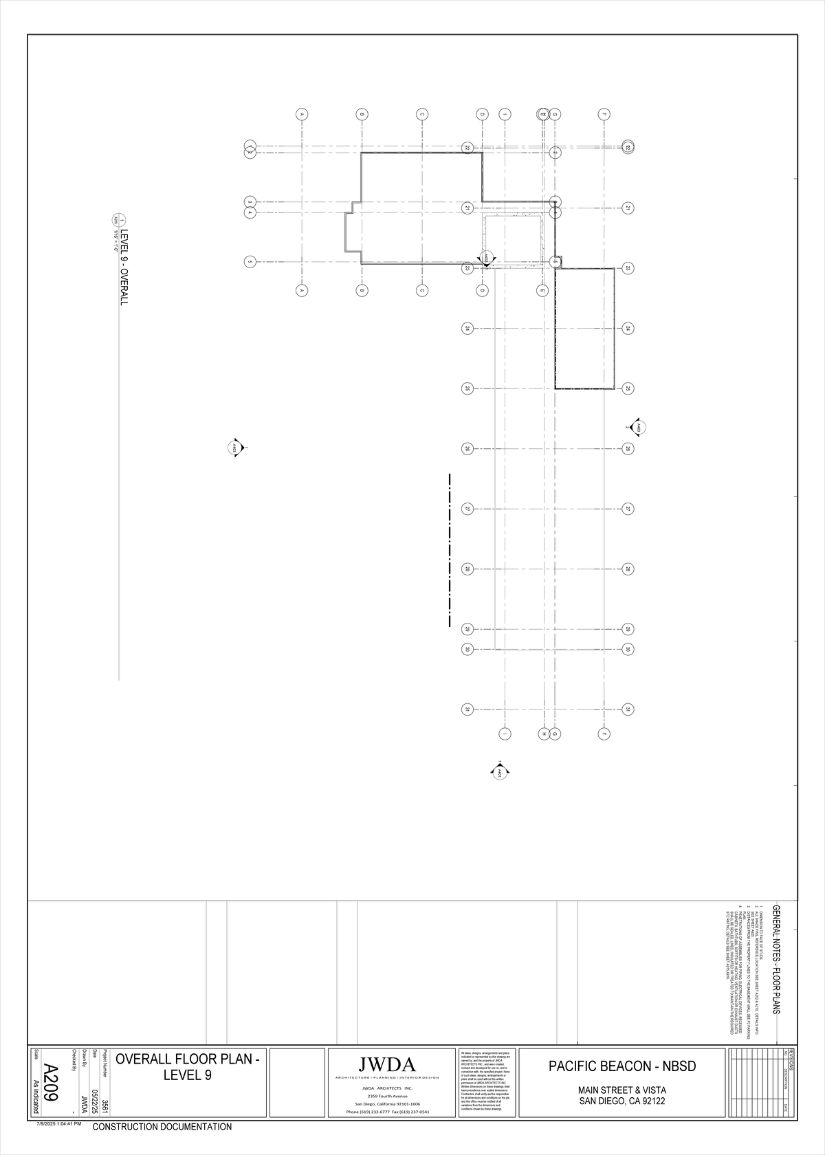 A209 A403 Level 9 Overall Floor Plan & General Notes - Studocu