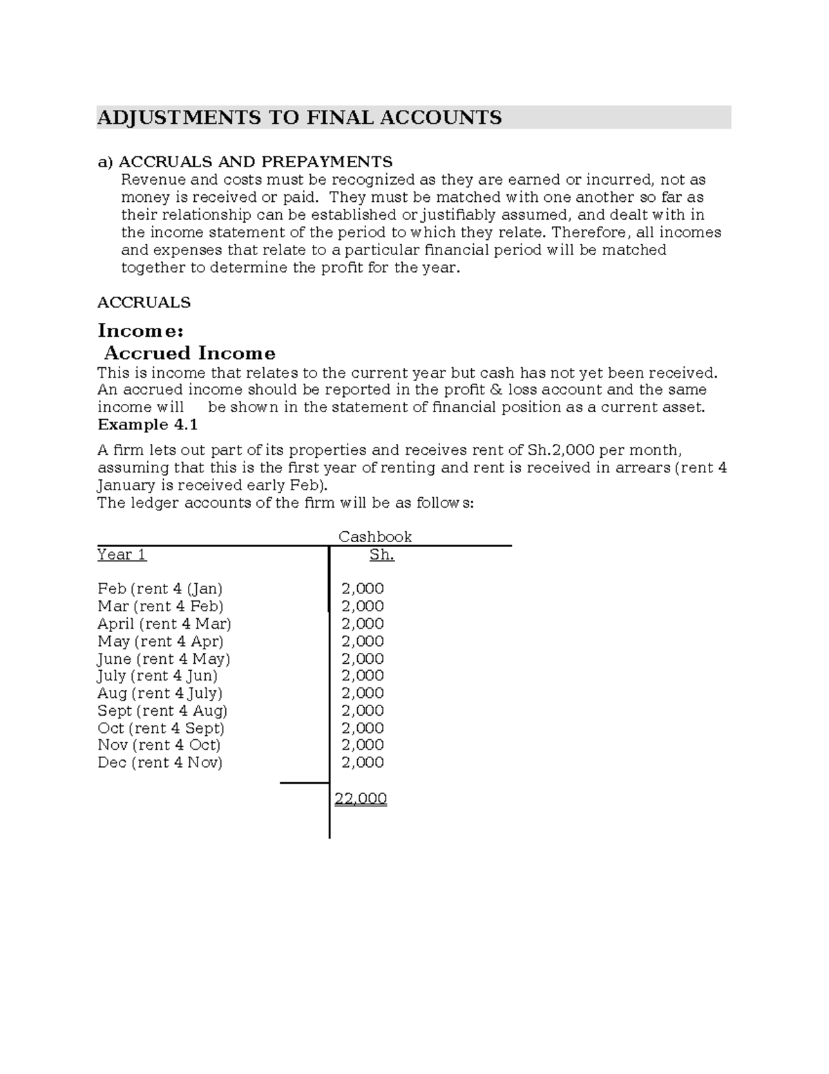 End Year Adjustments: Accruals & Prepayments Notes (ACC 101) - Studocu