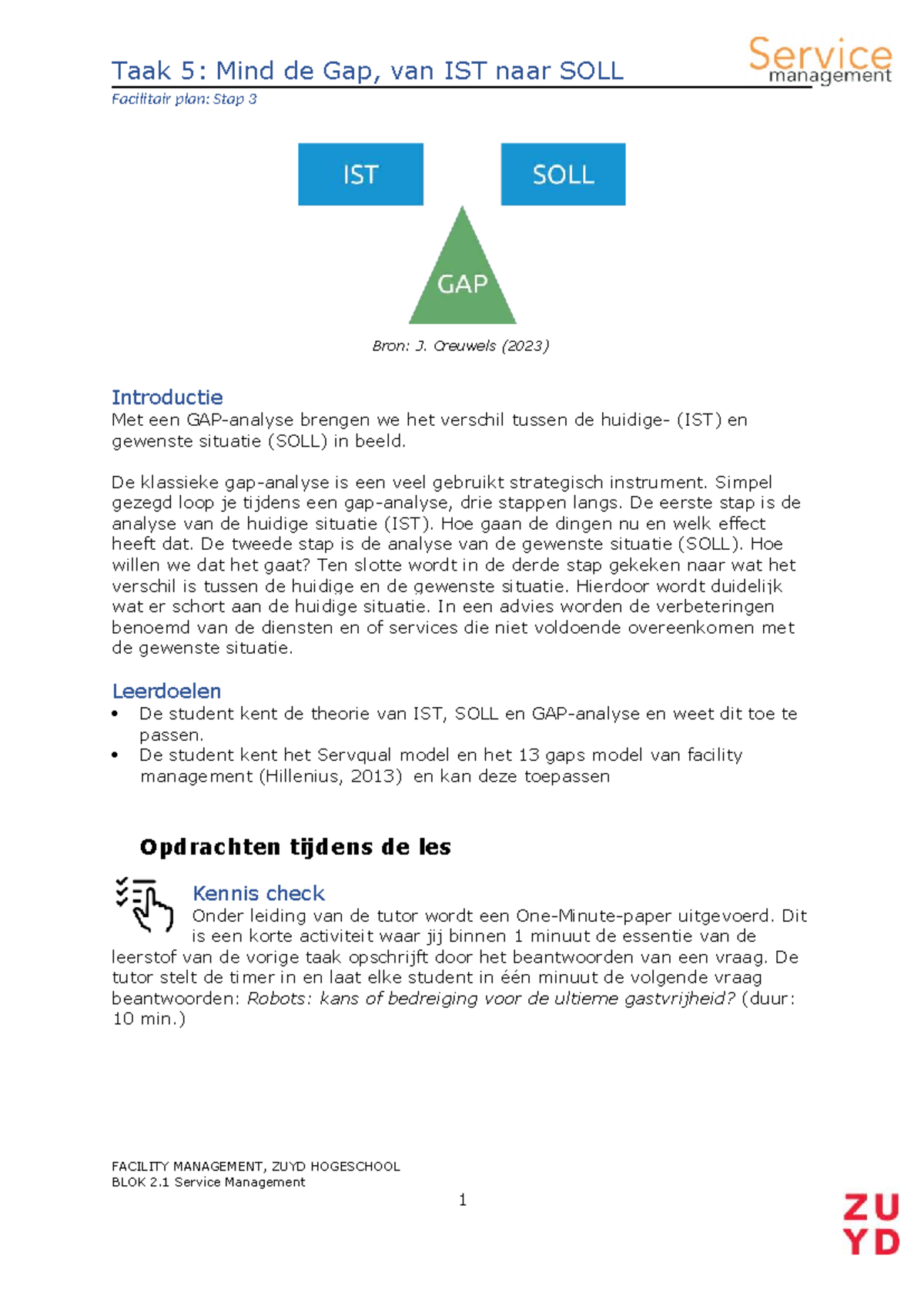 Taak 5: Mind the Gap van IST naar SOLL - Facilitair Plan Stap 3 ...