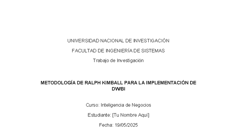 Resumen de la Metodología de Ralph Kimball para BI - Curso ...