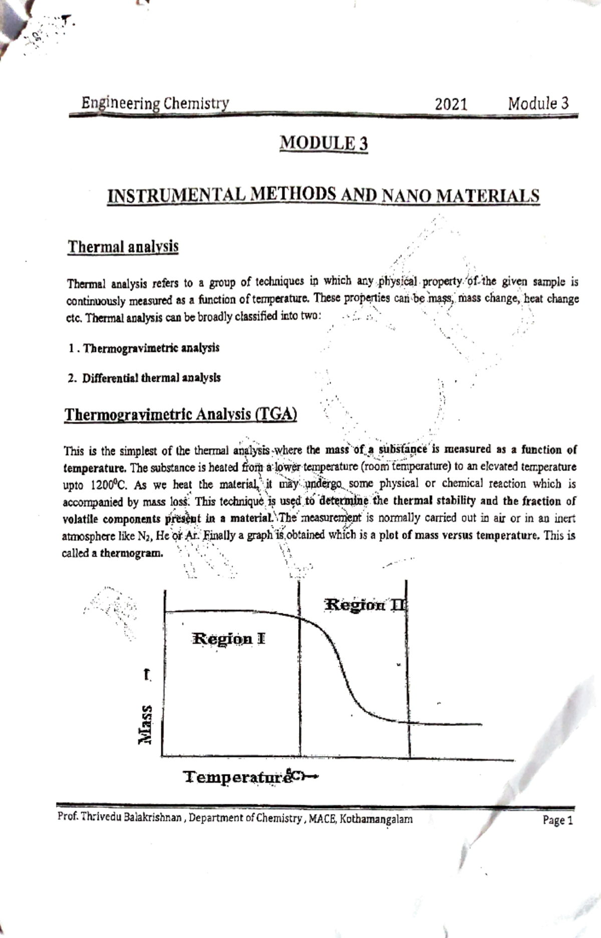 Engineering Chemistry KTU - Lecture Notes on Instrumental Methods - Studocu
