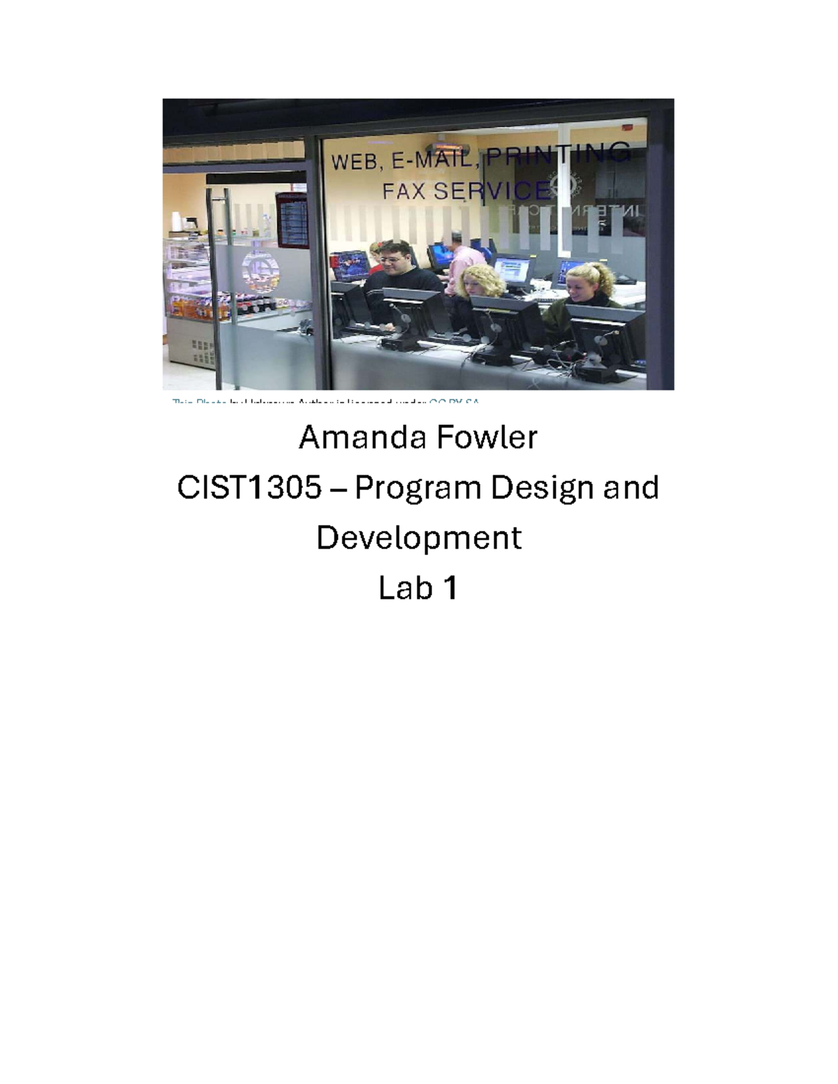 CIST1305 Lab 1 - Program Design & Development Answers - Studocu