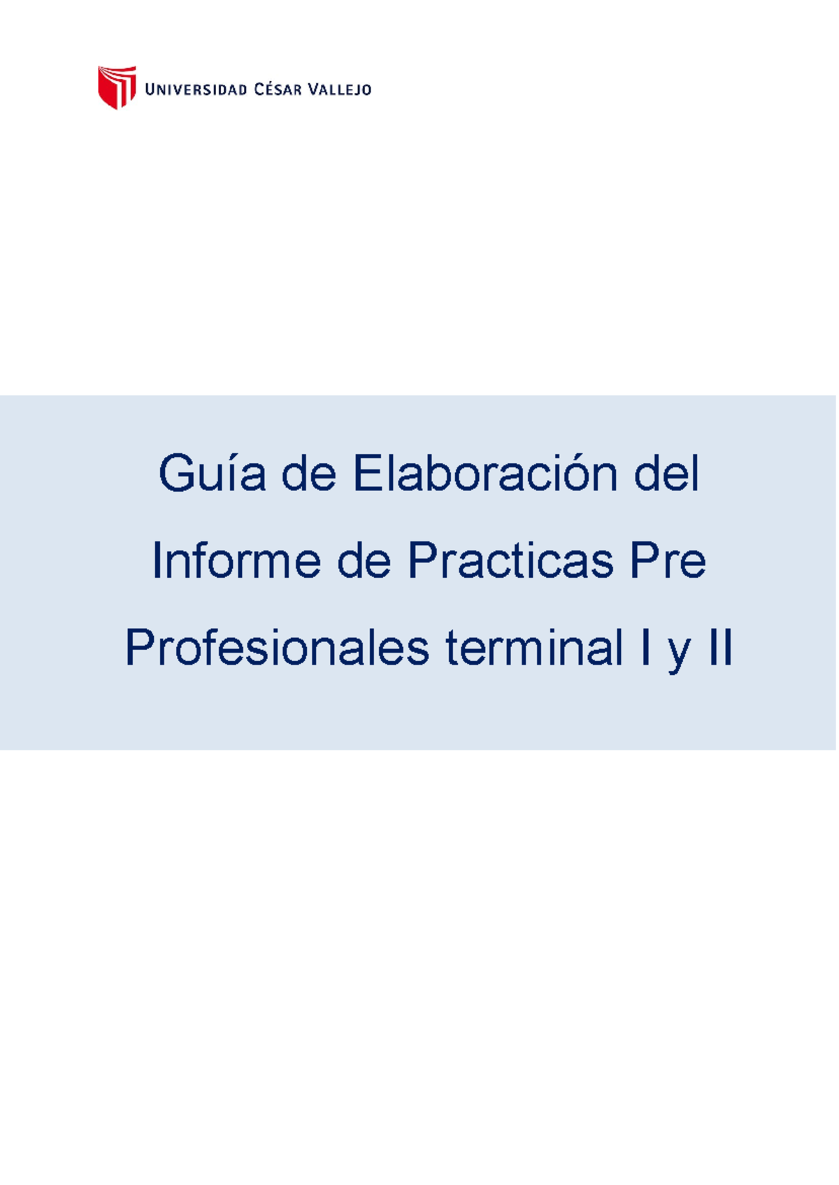 Guía de Elaboración del Informe de Prácticas Pre Profesionales I y II ...