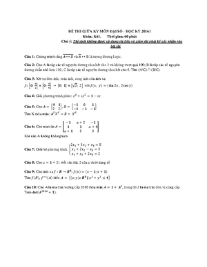 [Solved] Cho A A l ma trn vung cp 3 vi cc phn t l cc s nguyn v E E l ma ...