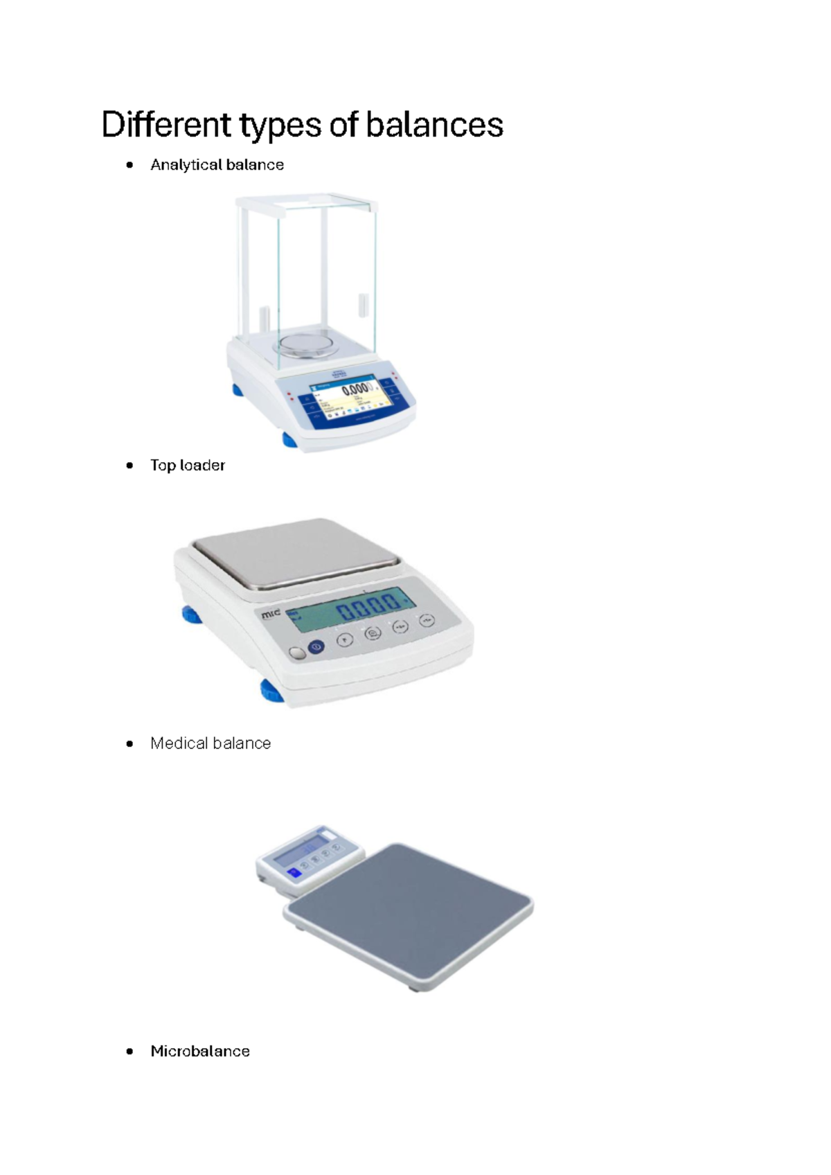 Assignment 2 - Types of Lab Balances and Their Uses - Studocu