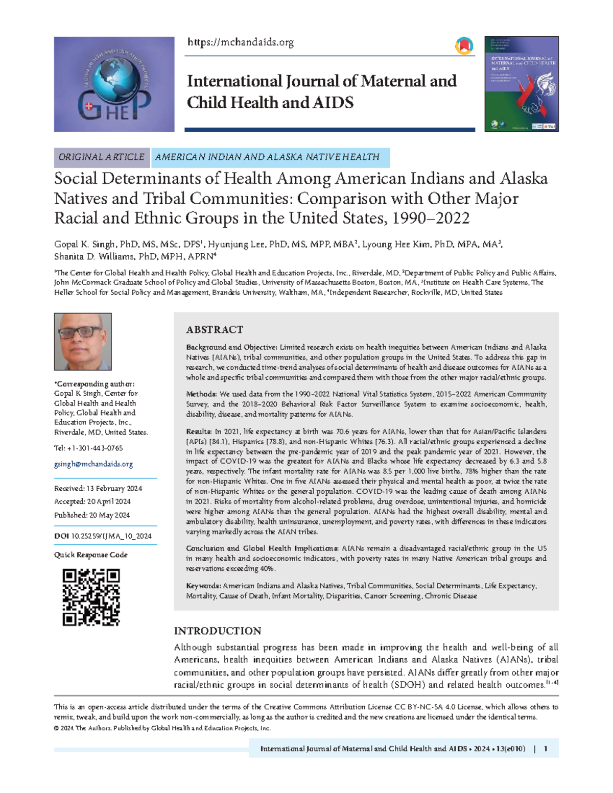 Social Determinants of Health Among AIANs: A Comparative Study - Studocu