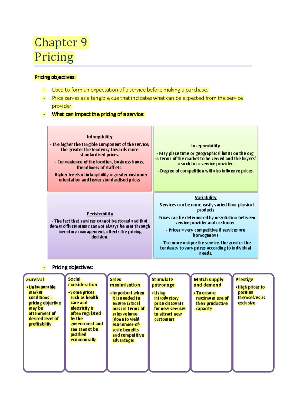 Chapter 9 - Summary of Pricing Strategies in Marketing Management - Studocu