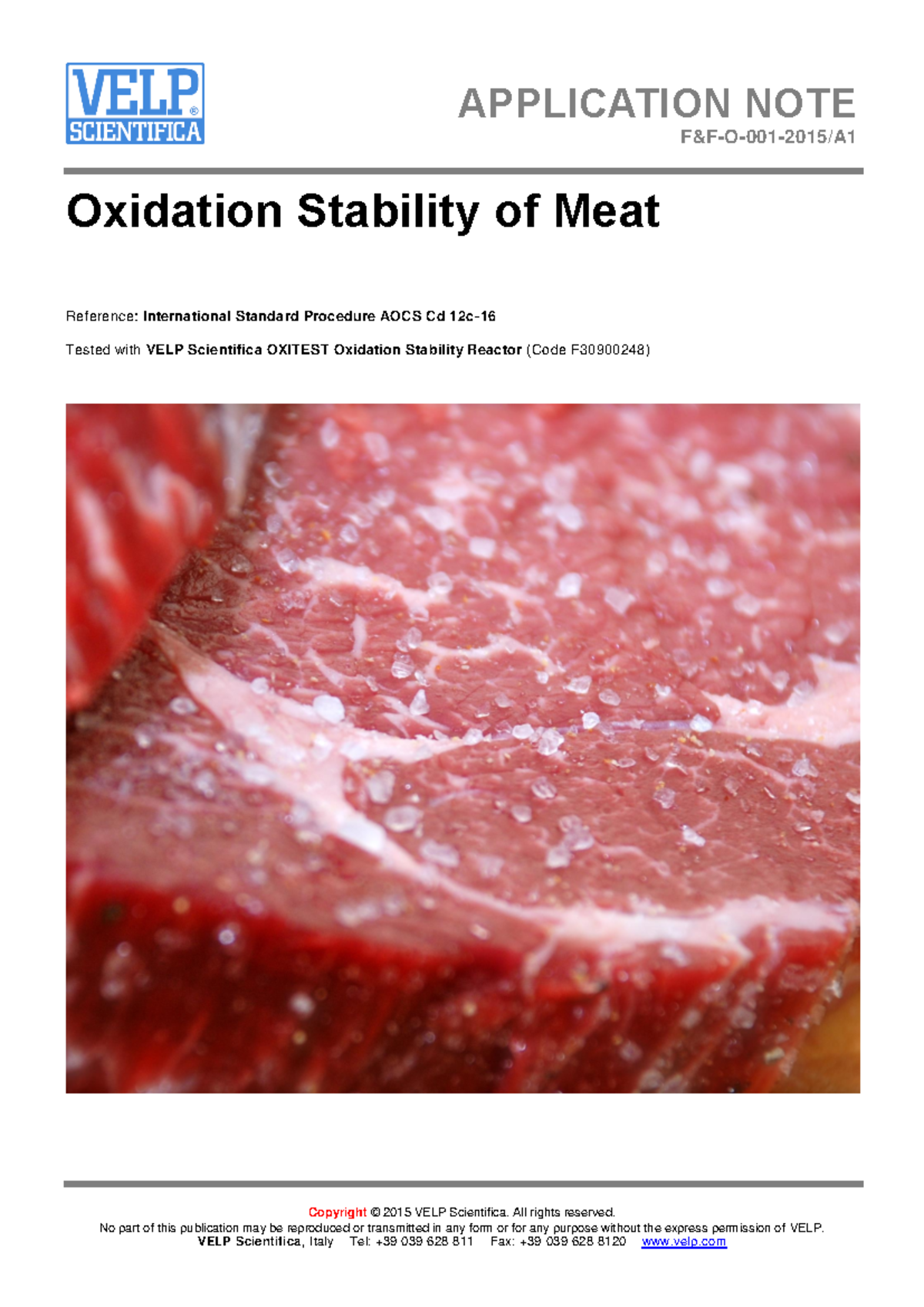 Oxidation stability formula comparison on meat 206276 - APPLICATION ...