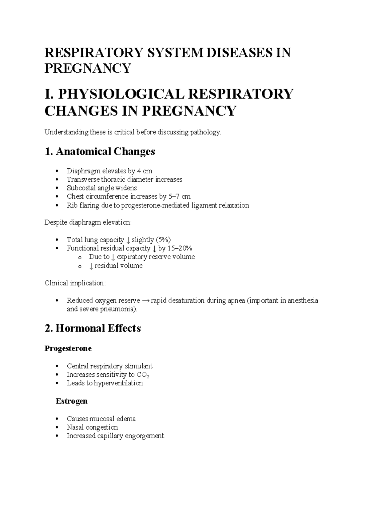 Respiratory Diseases in Pregnancy: Physiological Changes & Management ...