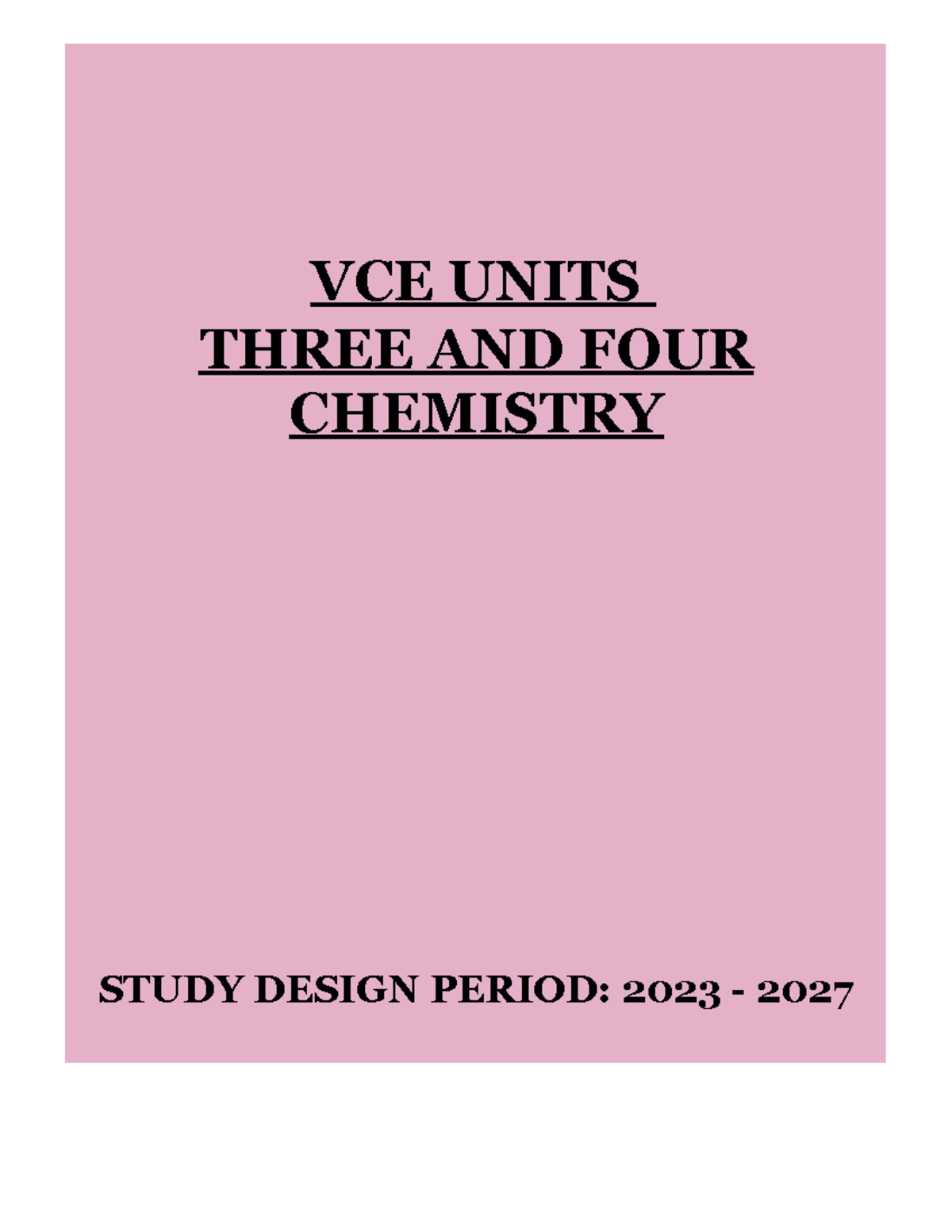 VCE CHEMISTRY UNIT 3 & 4 STUDY NOTES: 2024 Edition - Studocu