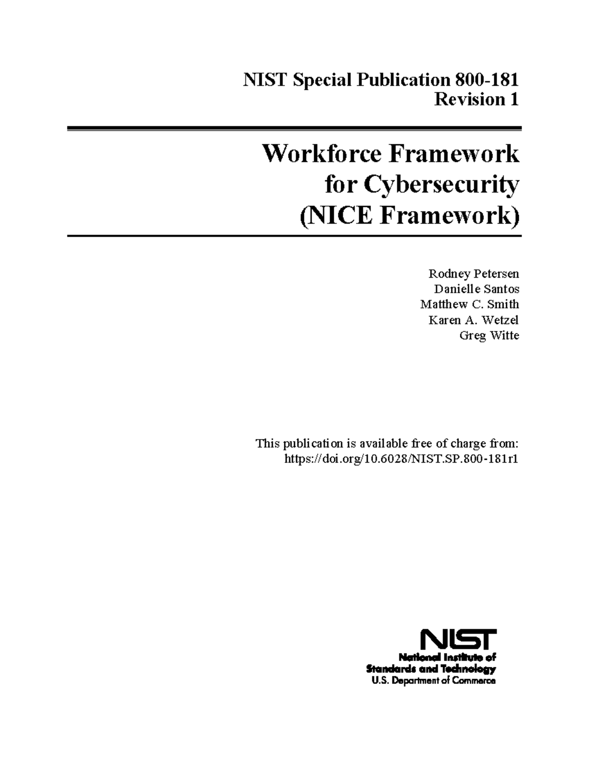 NIST - NIST Framework - NIST Special Publication 800- Revision 1 ...