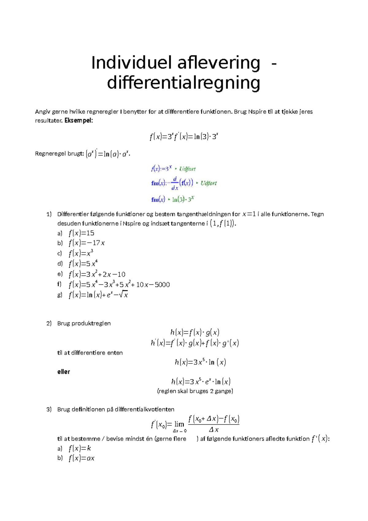 1-aflevering-differentialregning-og-regneregler-for-differentiation