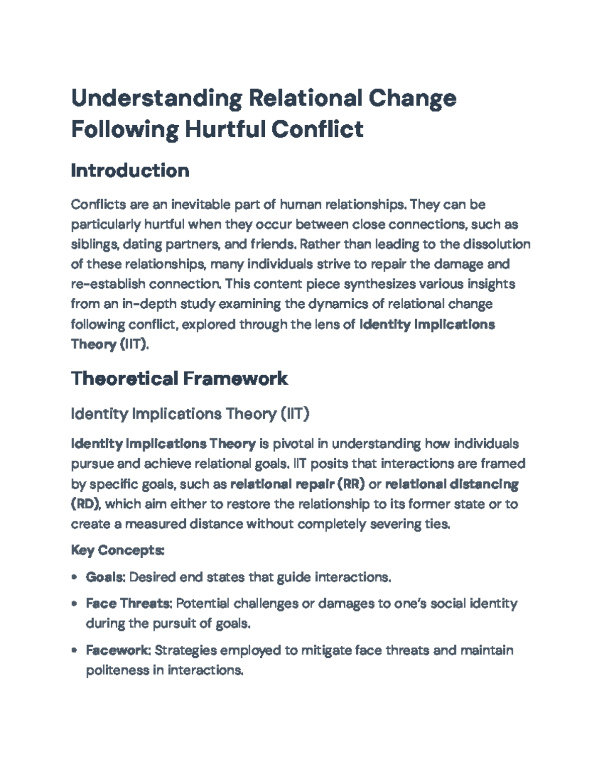 Understanding Relational Change After Conflict: Insights from IIT Study ...