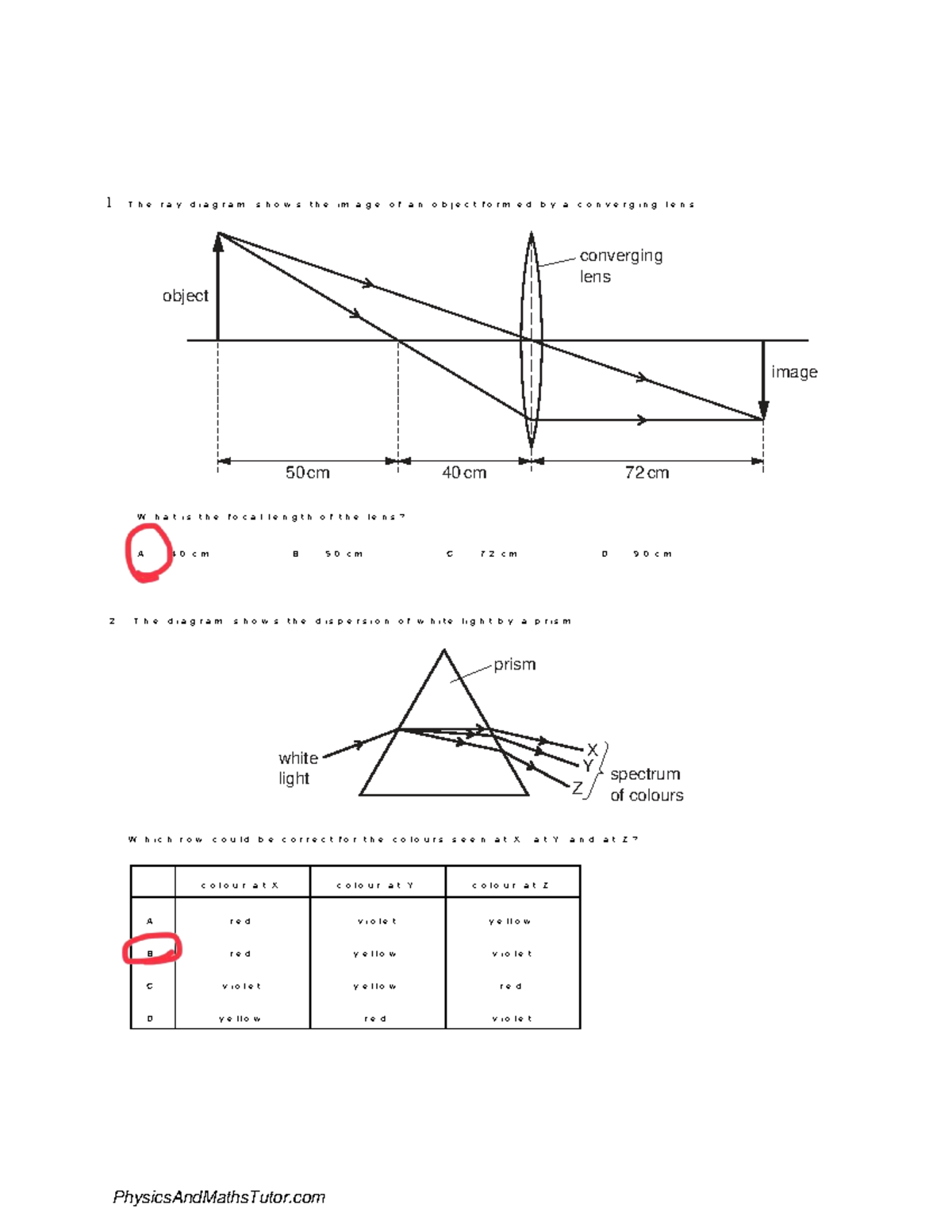 Light (Multiple Choice) QP - 1 The ray diagram shows the image of an ...