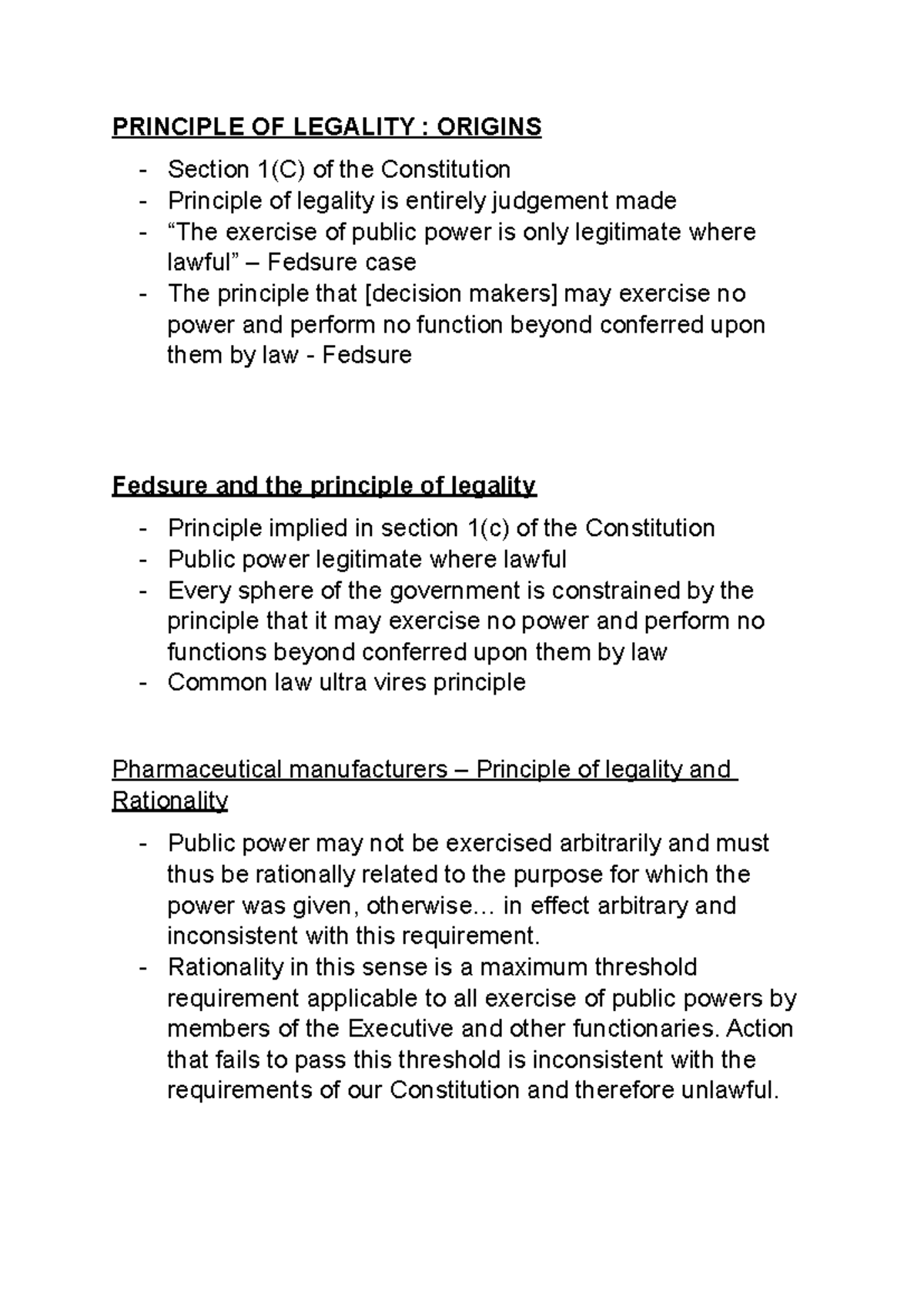 Principle of Legality: Origins and Constitutional Implications - Studocu