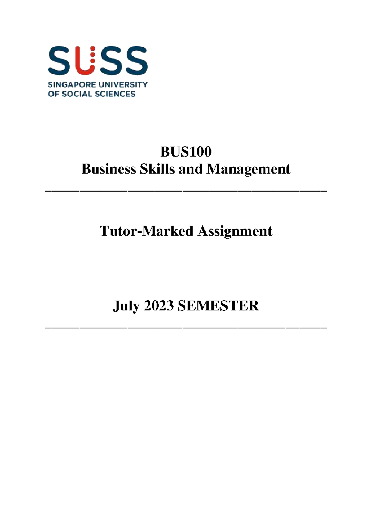 BUS100-TMA Aug 2023 - TMA Question for Aug 2023 - BUS Business Skills ...