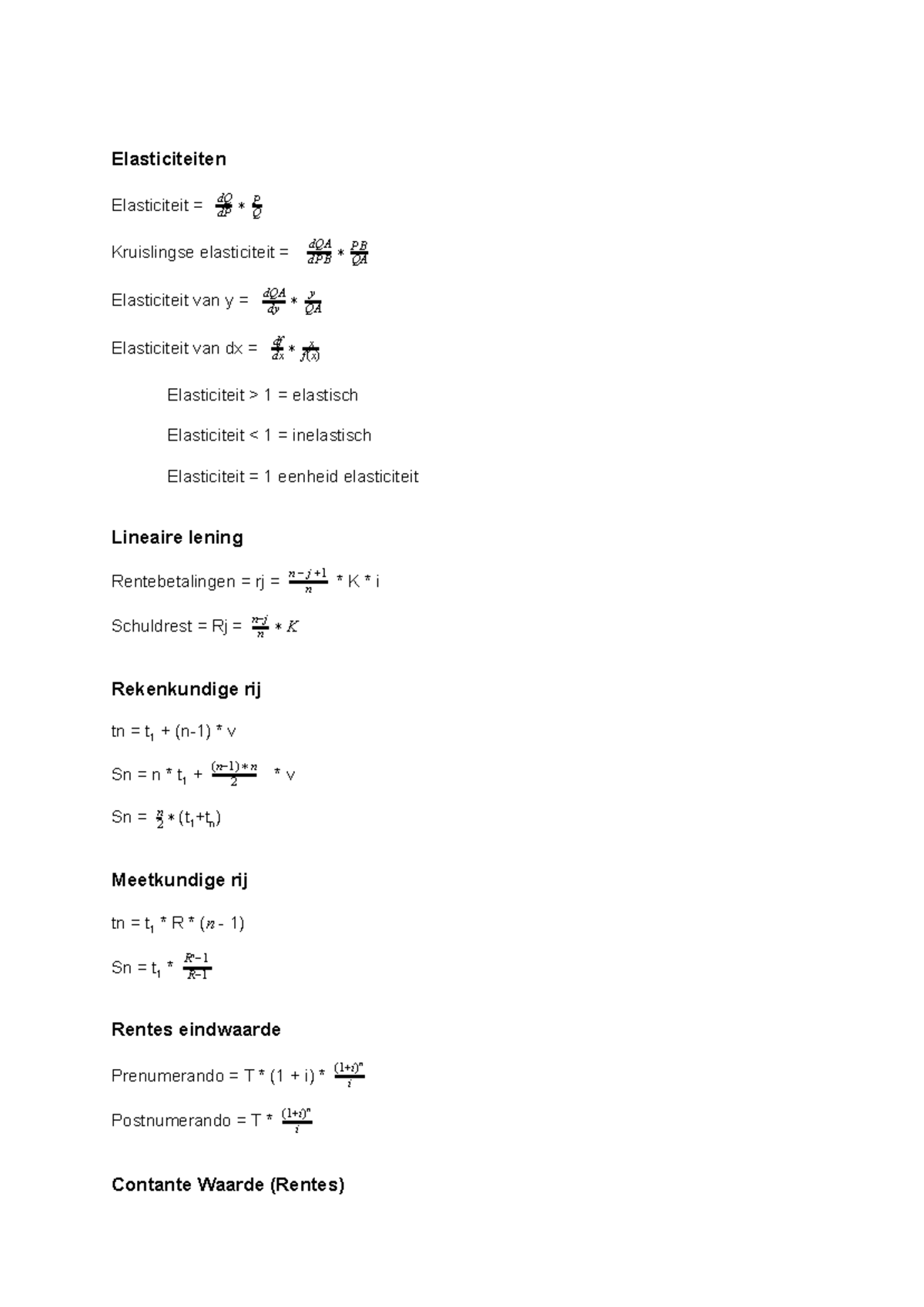 Formuleblad Wiskunde - Essentiële Formules en Concepten in Colleges ...