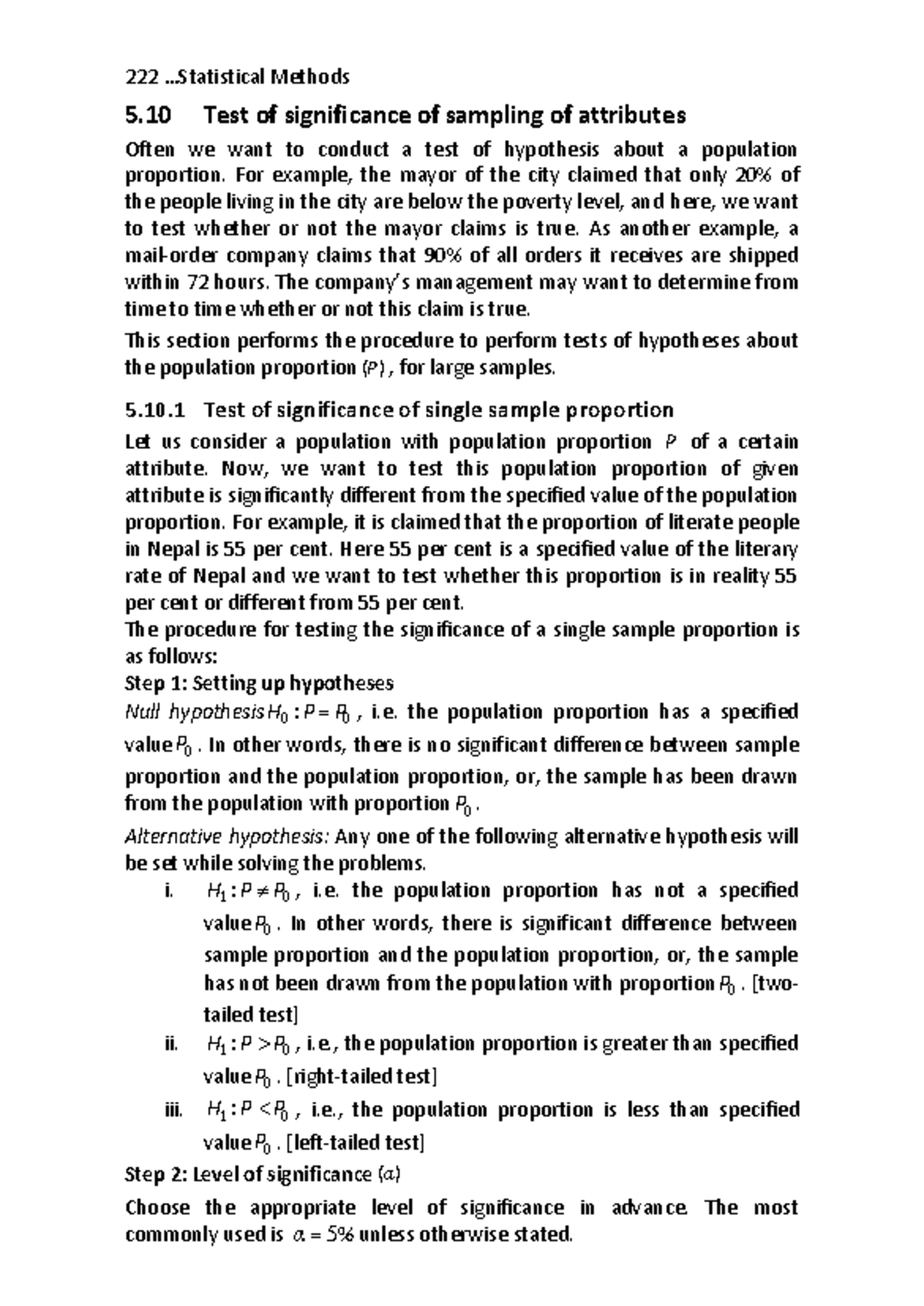 MBA 2041: Z-Test for Proportion Hypothesis Testing Methods - Studocu