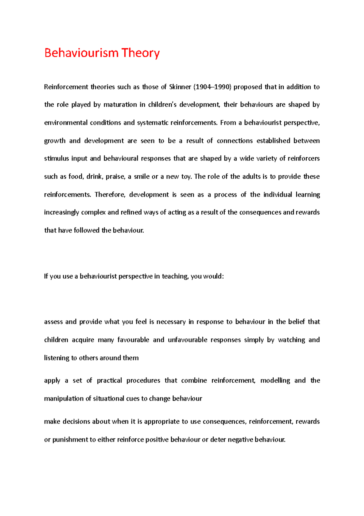 Behaviourism Theory: Understanding Learning & Development Dynamics ...