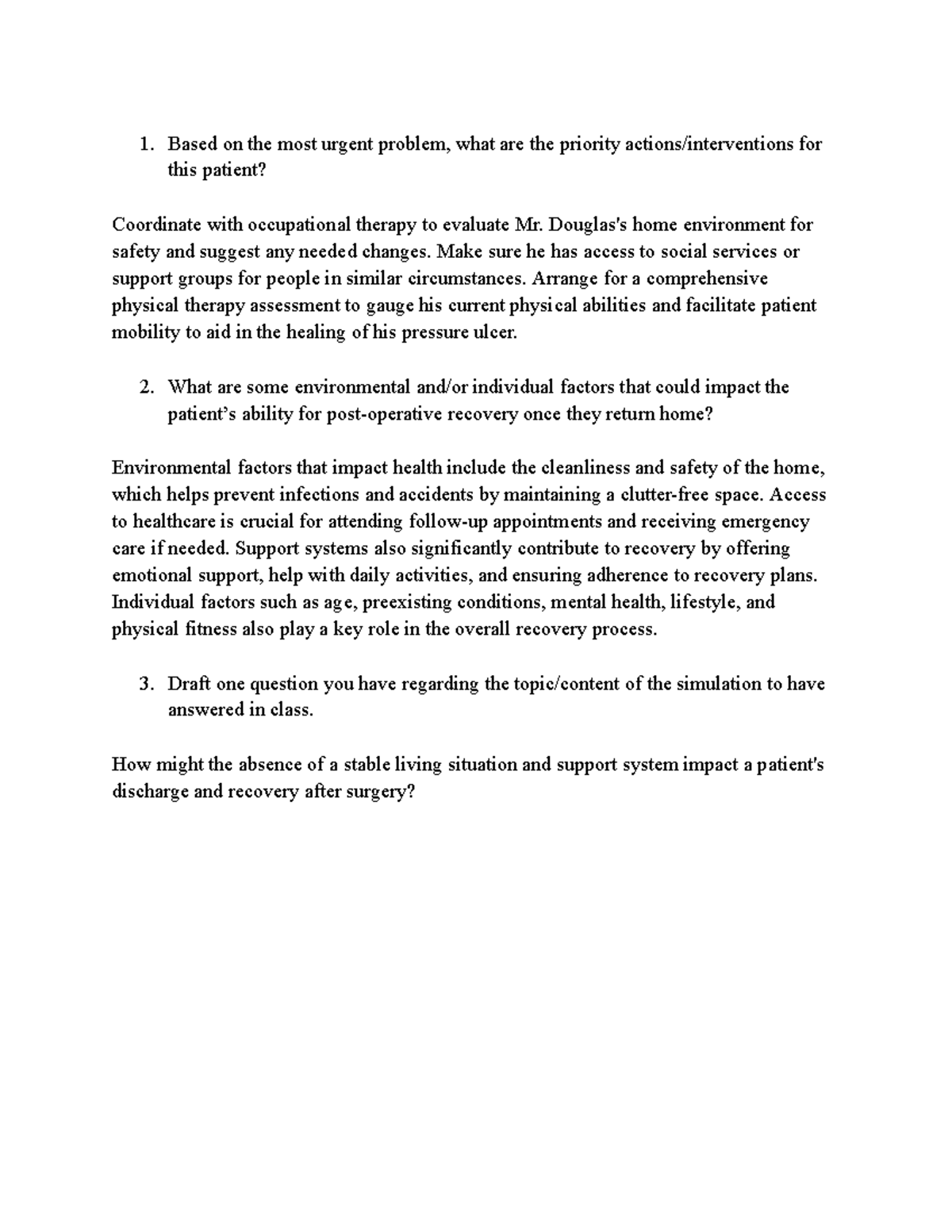Assignment Guidelines - Based on the most urgent problem, what are the ...