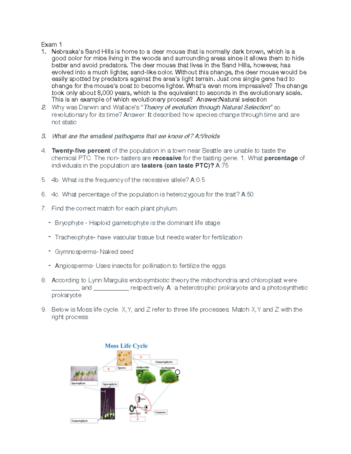 BIOL101: Exam 1 Notes from Dr. Tenzing Ingty - Evolution & Diversity ...