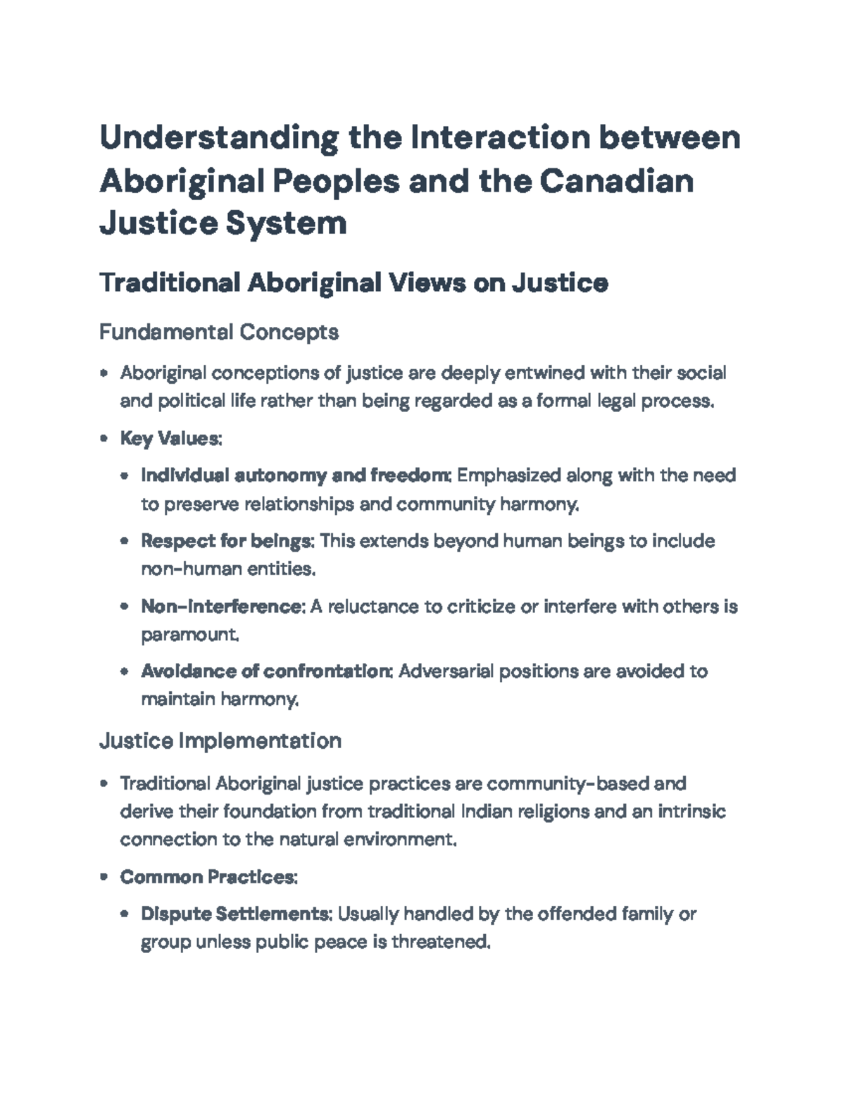 Understanding Aboriginal Peoples' Interaction with the Canadian Justice ...