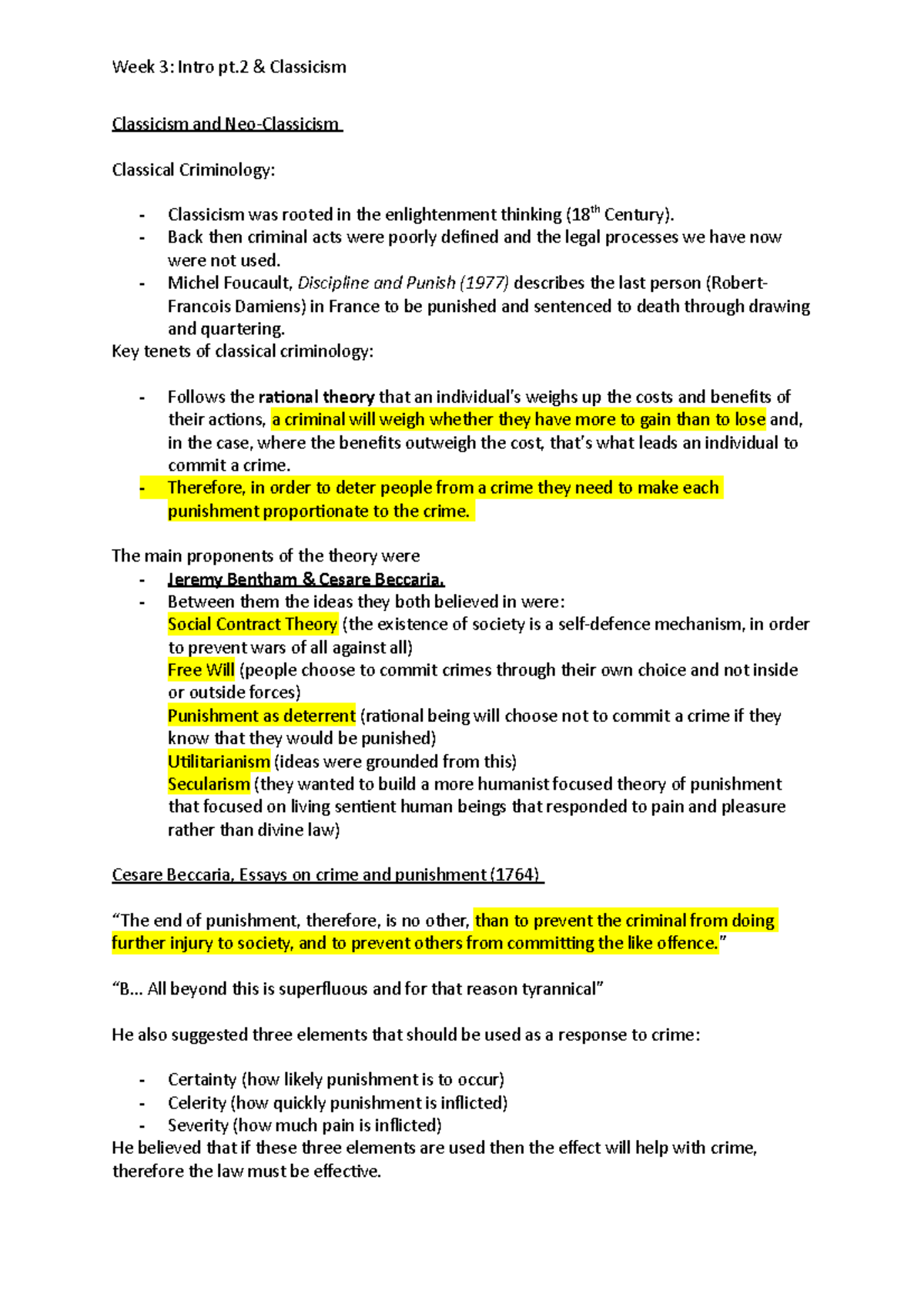 Week 3 Classism - Lecture notes 3 - Classicism and Neo-Classicism ...