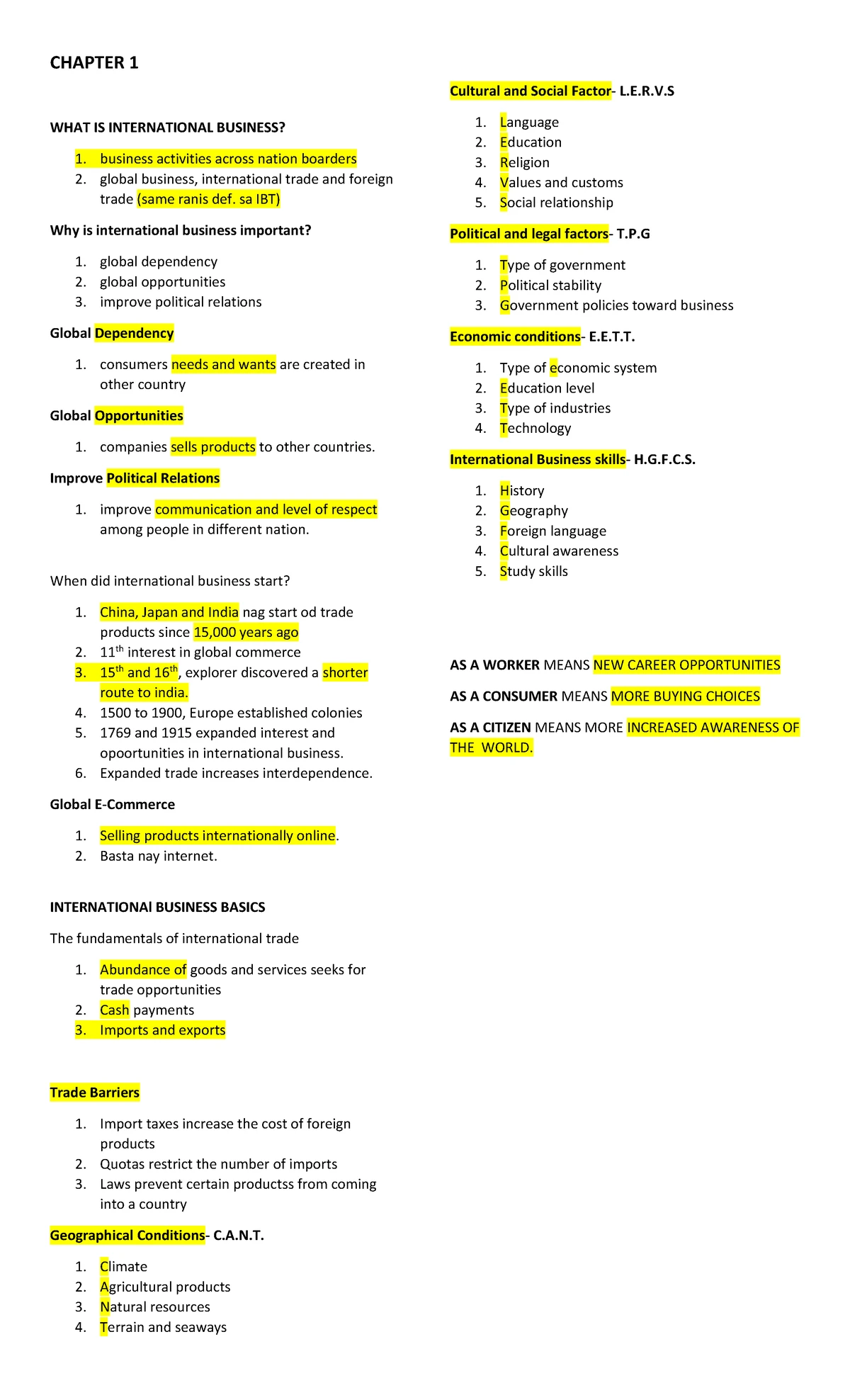 Prelim IBT Reviewer 3 - Summary of Culture in International Business ...