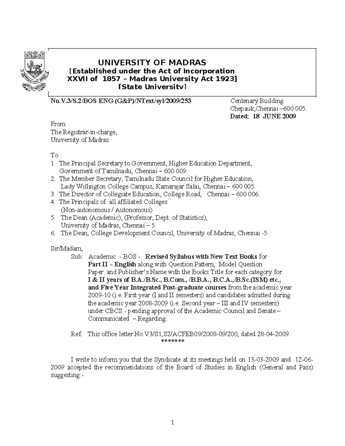 Revised Syllabus for Part II English (UG) - 2009 Academic Year - Studocu