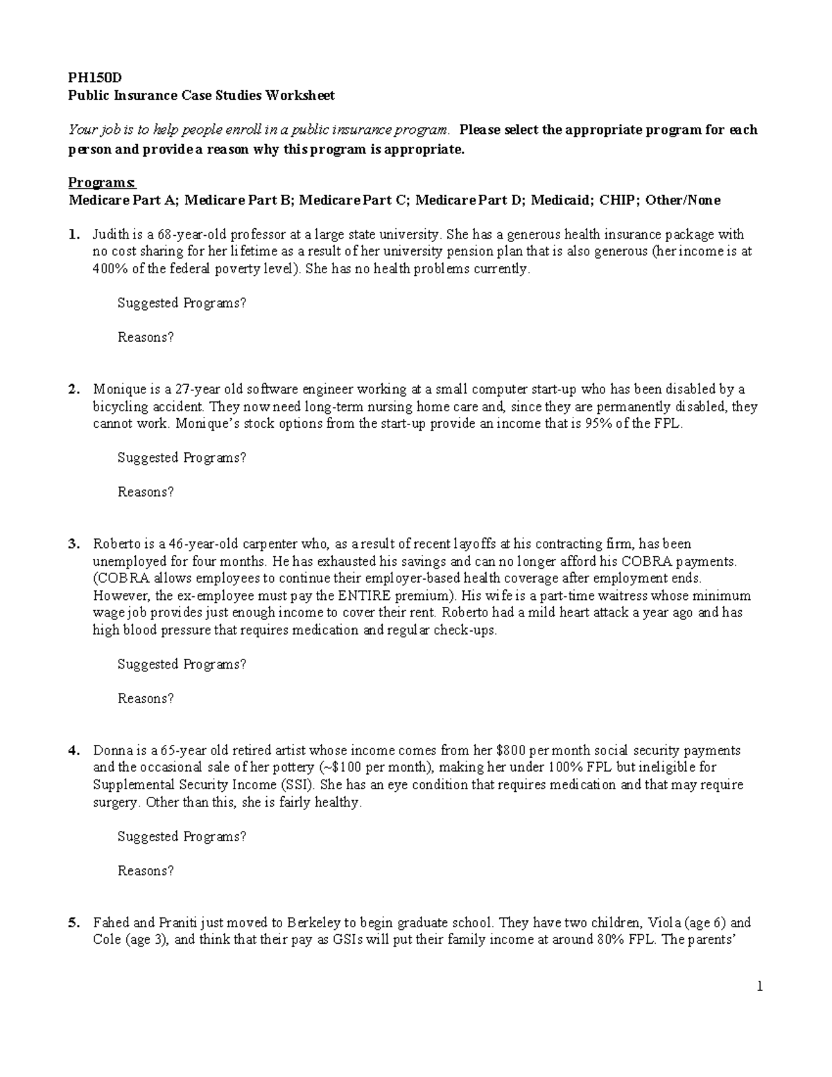 PH150D Assignment 4 - Public Insurance Case Study Analysis - Studocu