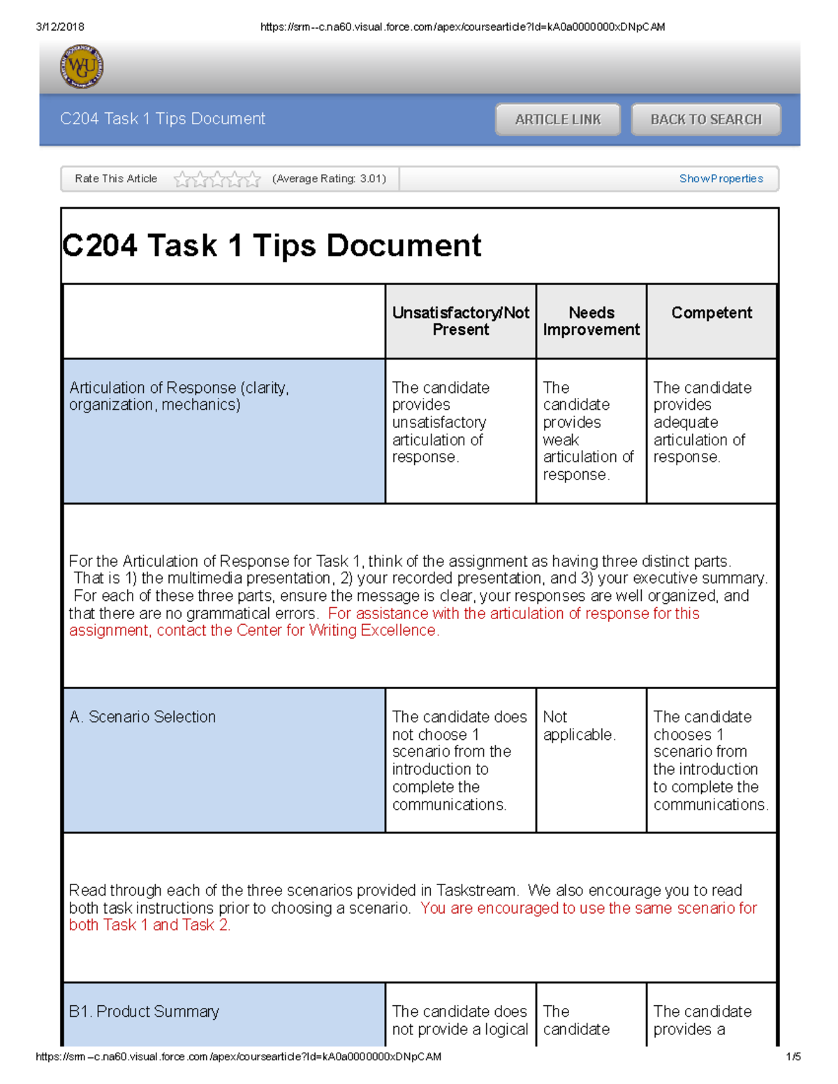 C204 - Tips for Completing Task 1 Submission Effectively - Studocu